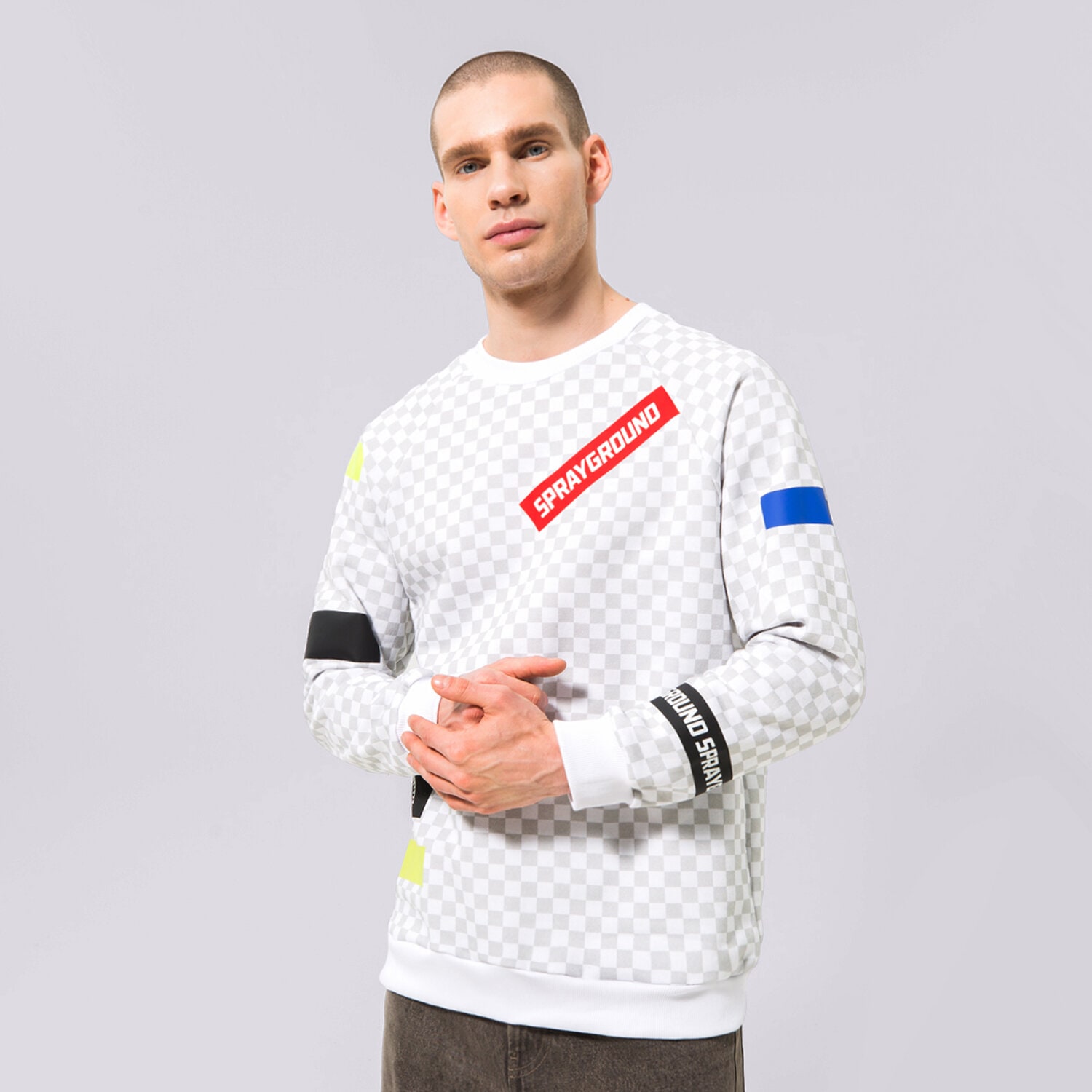 pánská mikina SPRAYGROUND MIKINA FRAMIS TAPE CREW SP256 VÍCEBAREVNÁ