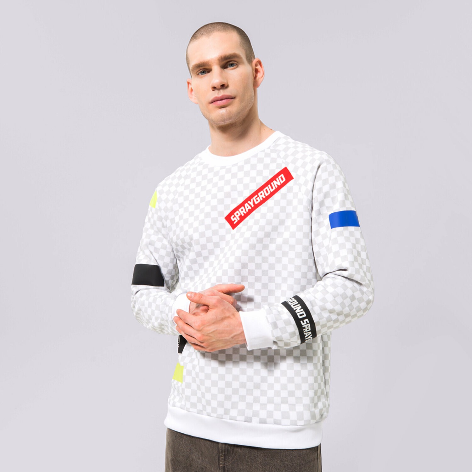 pánská mikina SPRAYGROUND MIKINA FRAMIS TAPE CREW SP256 VÍCEBAREVNÁ