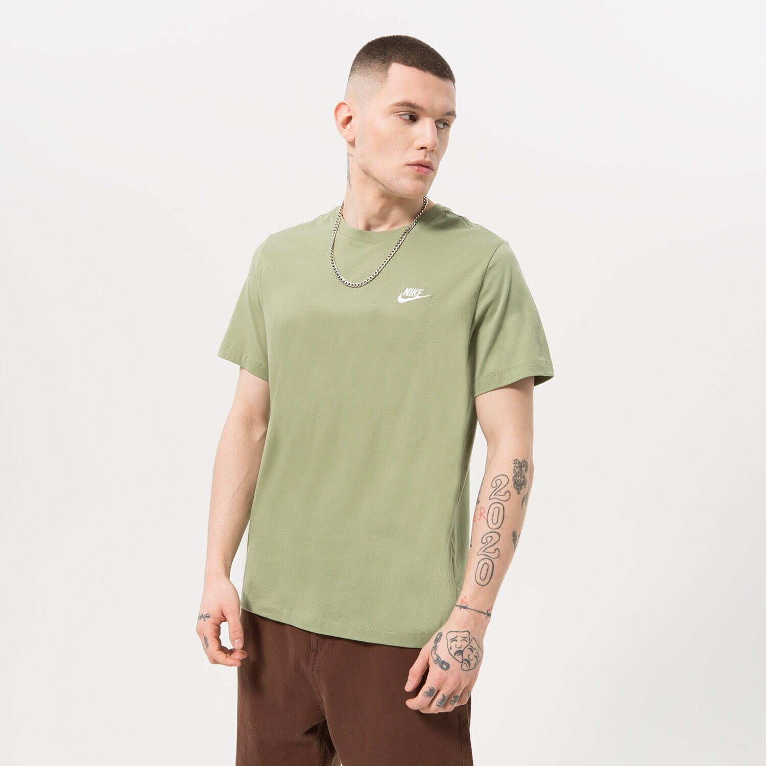 pánské tričko NIKE TRIČKO SPORTSWEAR CLUB AR4997-386 ZELENÁ