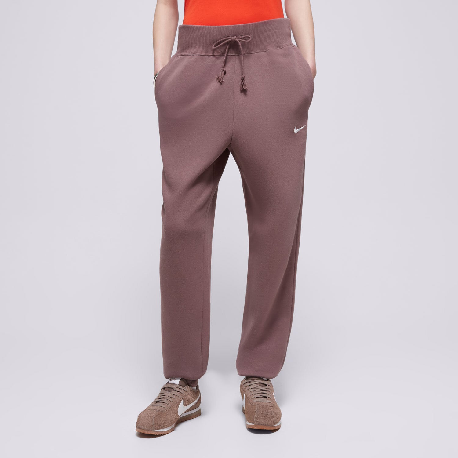 dámské kalhoty NIKE KALHOTY  W NSW PHNX FLC HR PANT STD FD0893-291 HNĚDÁ