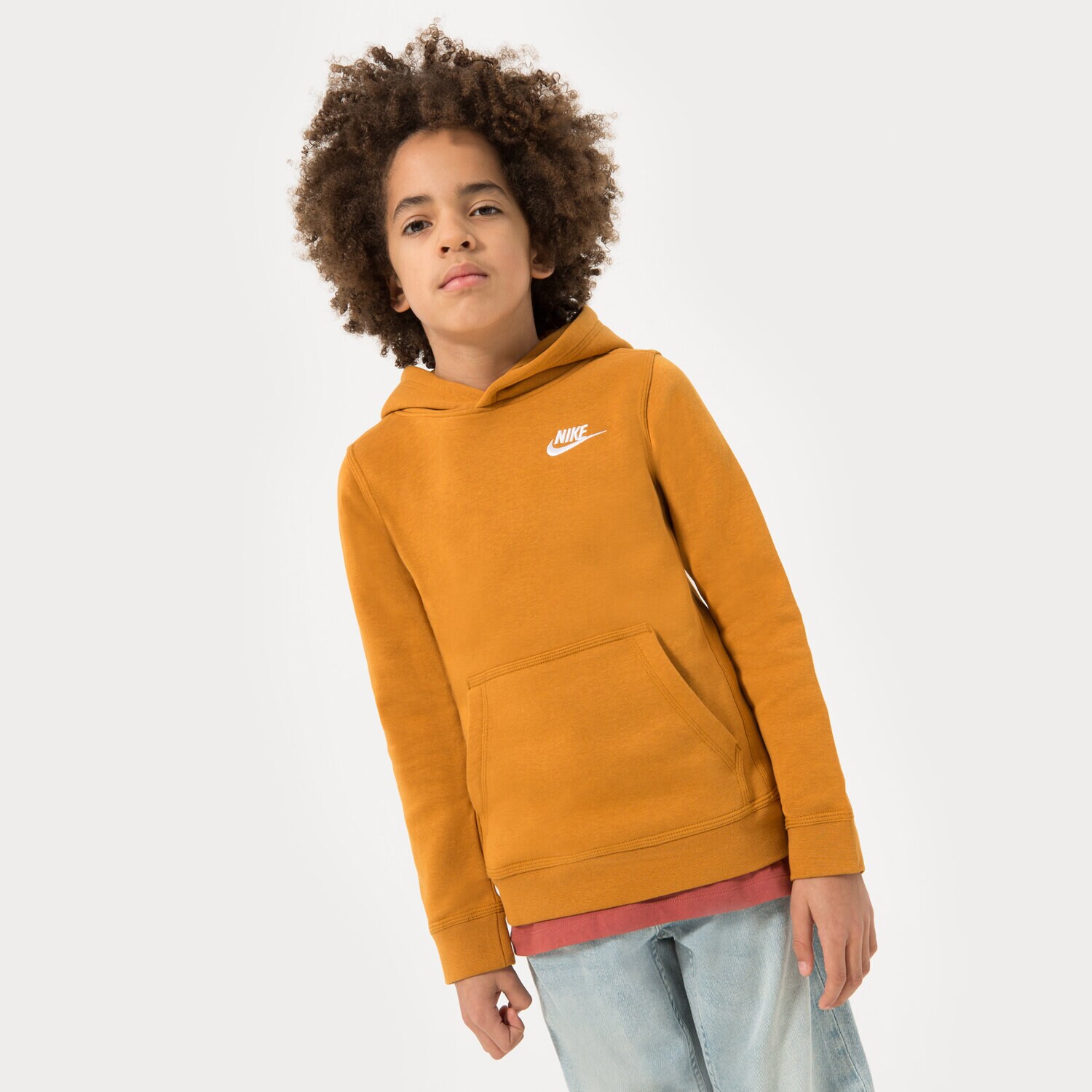 dětská mikina NIKE MIKINA SPORTSWEAR CLUB B BOY BV3757-754 hořčicová