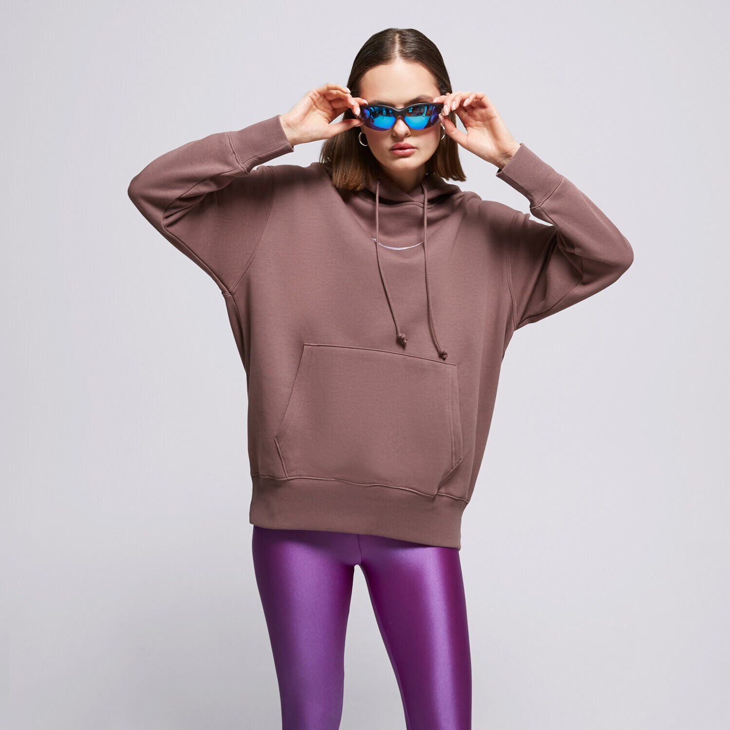 dámská mikina NIKE MIKINA S KAPUCÍ W NSW PHNX FLC OS PO HDY MS FD0892-291 HNĚDÁ
