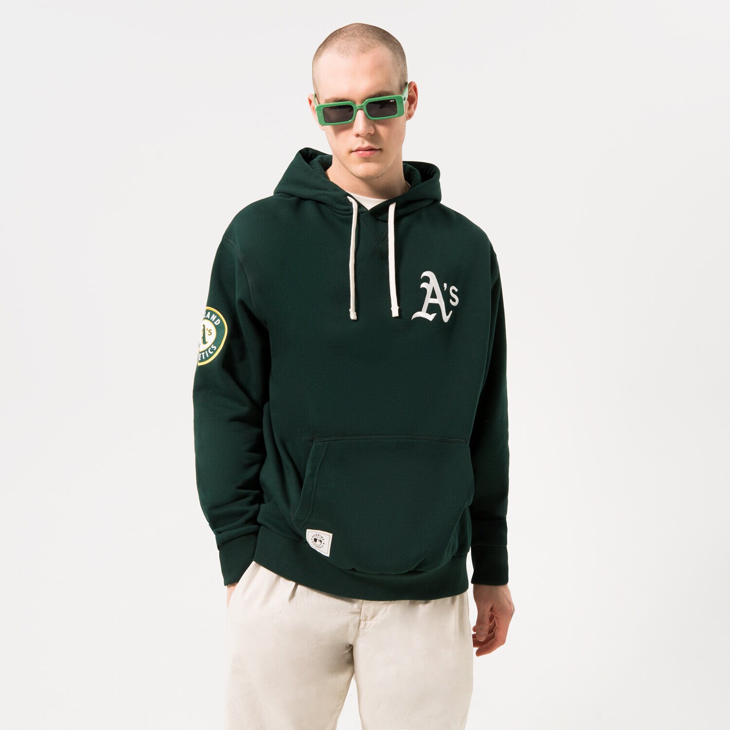 pánská mikina NEW ERA MIKINA S KAPUCÍ HERITAGE ATHLETIC OAKLAND ATHLETICS 60332231 ZELENÁ