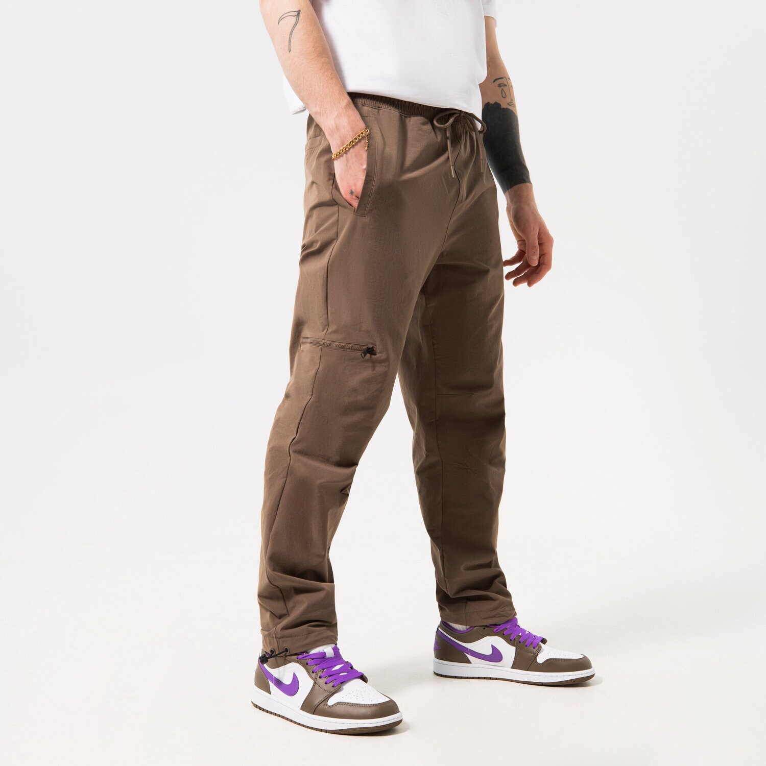 pánské kalhoty JORDAN KALHOTY  M J ESS WOVEN PANT DQ7509-274 ŠEDÁ