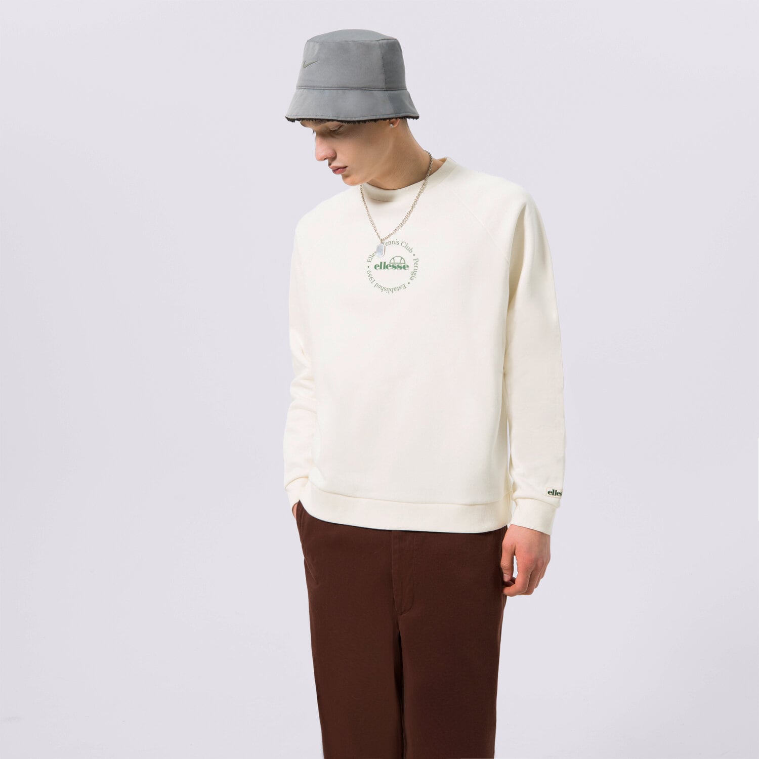 dámská mikina ELLESSE MIKINA VOLIERO SWEATSHIRT OFF WHT SGR17619904 BÍLÁ