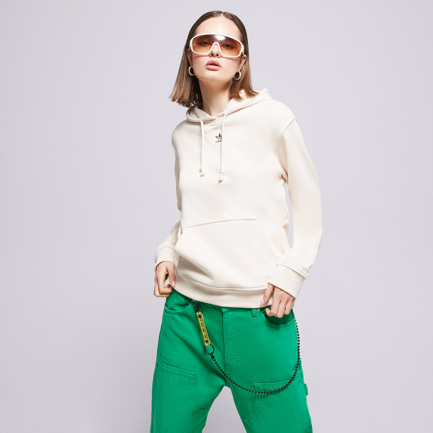 dámská mikina ADIDAS MIKINA S KAPUCÍ IA6426 BÍLÁ