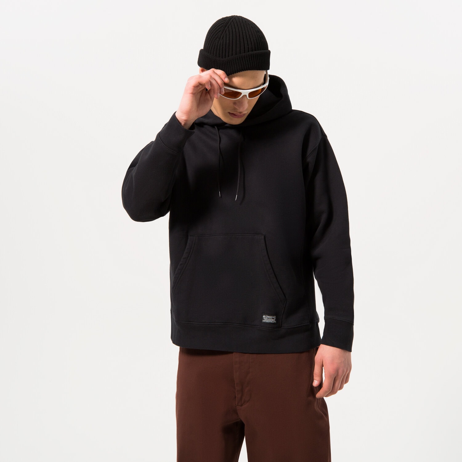 pánská mikina LEVI'S MIKINA S KAPUCÍ SKATE HOODED SWEATSHIRT A10080000 ČERNÁ