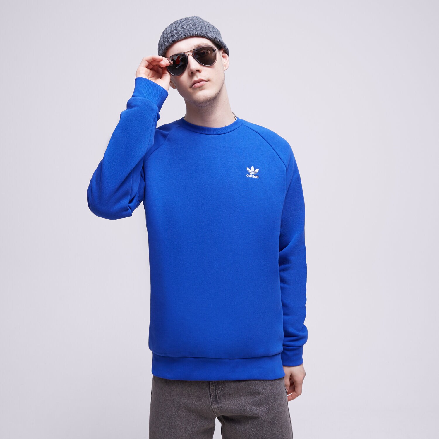 pánská mikina ADIDAS MIKINA ESSENTIAL CREW IA4825 MODRÁ