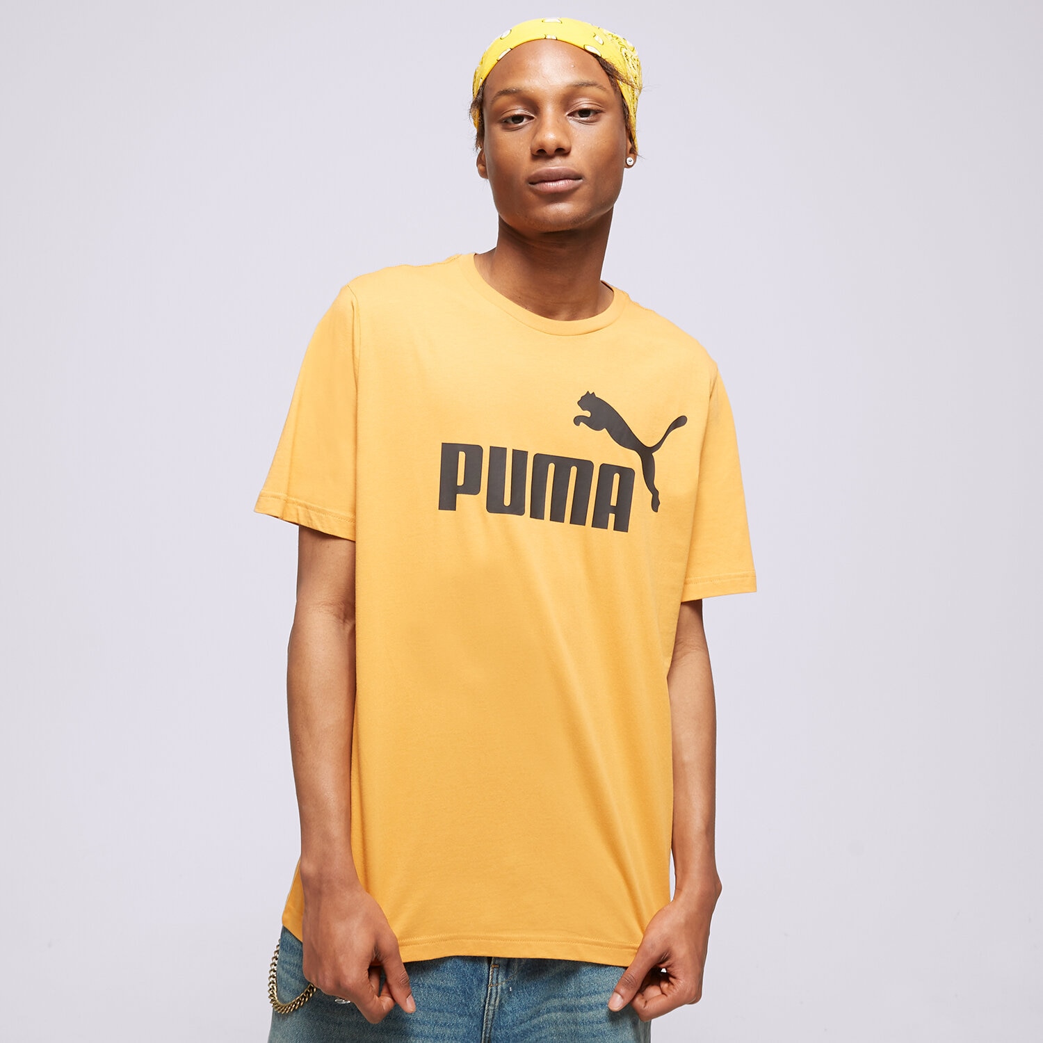 pánské tričko PUMA TRIČKO ESS LOGO TEE (S) 58666727 hořčicová