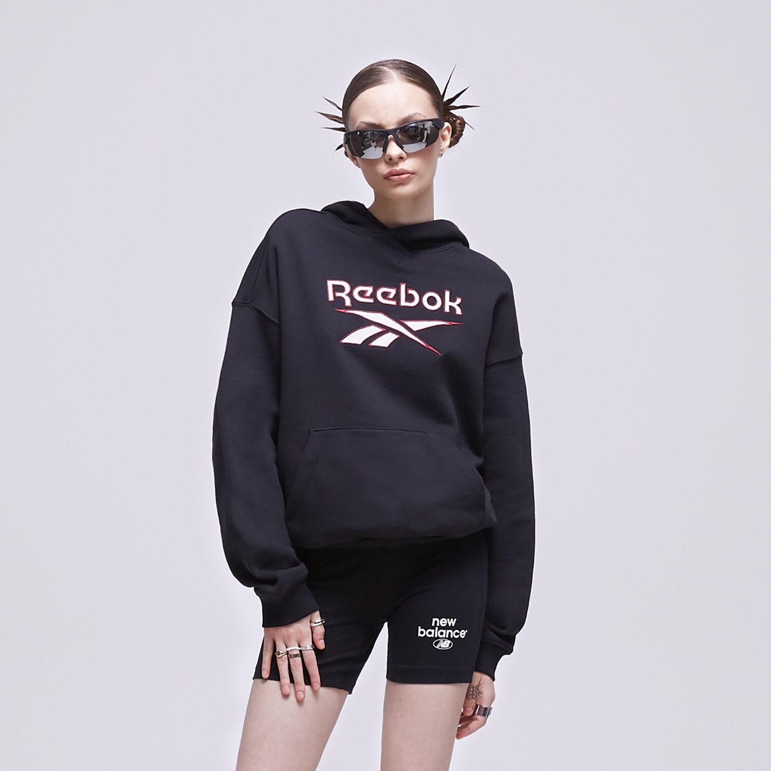 dámská mikina REEBOK MIKINA S KAPUCÍ CL AE BIG LOGO FT HOODIE HS4718 ČERNÁ