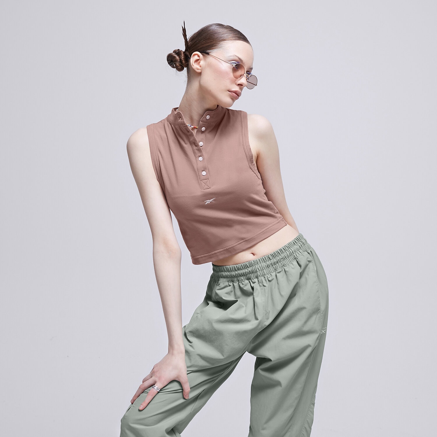 dámské tričko REEBOK TRIČKO CL WDE JERSEY TOP HS0399 HNĚDÁ