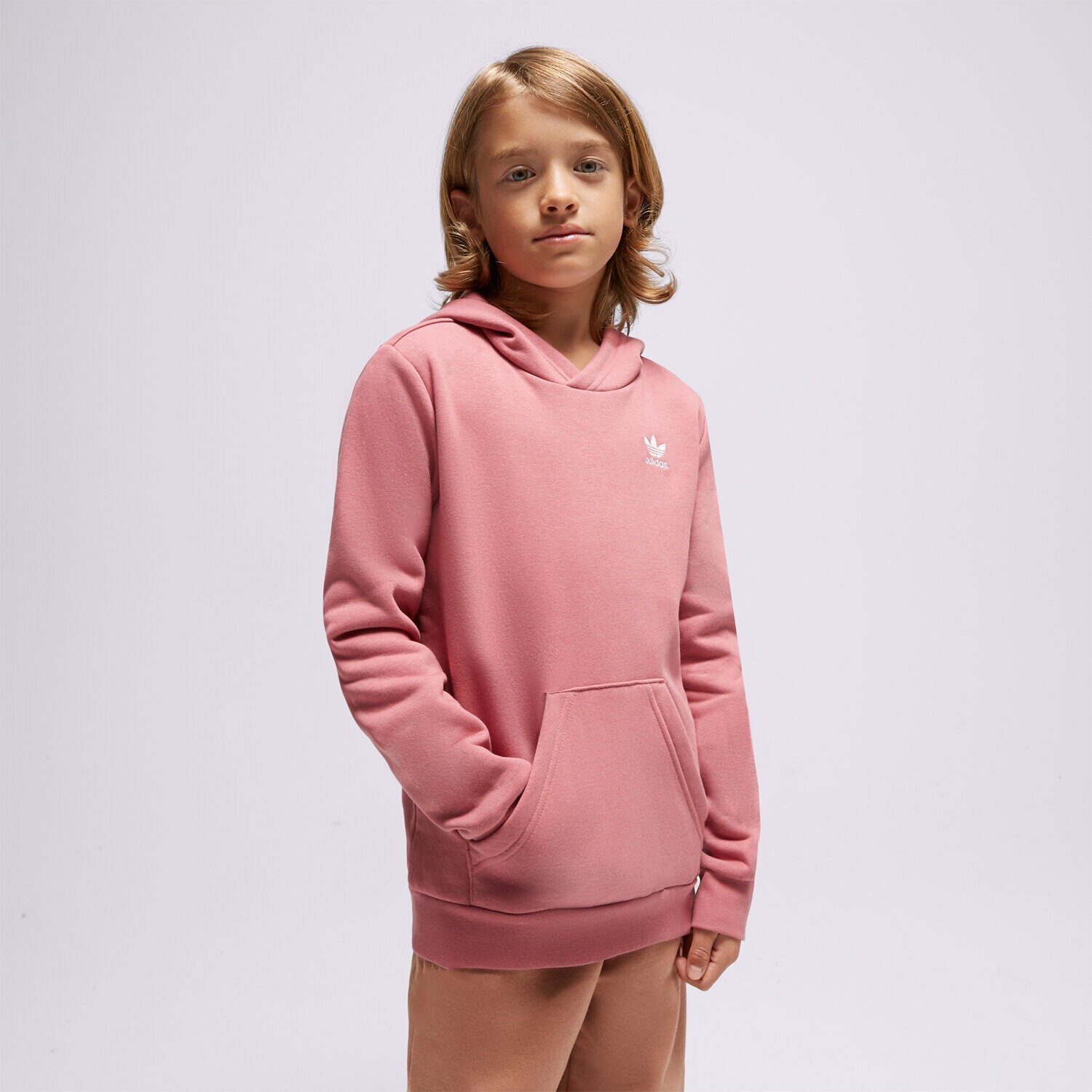 dětská mikina ADIDAS MIKINA S KAPUCÍ HOODIE BOY IC3145 ŠEDÁ