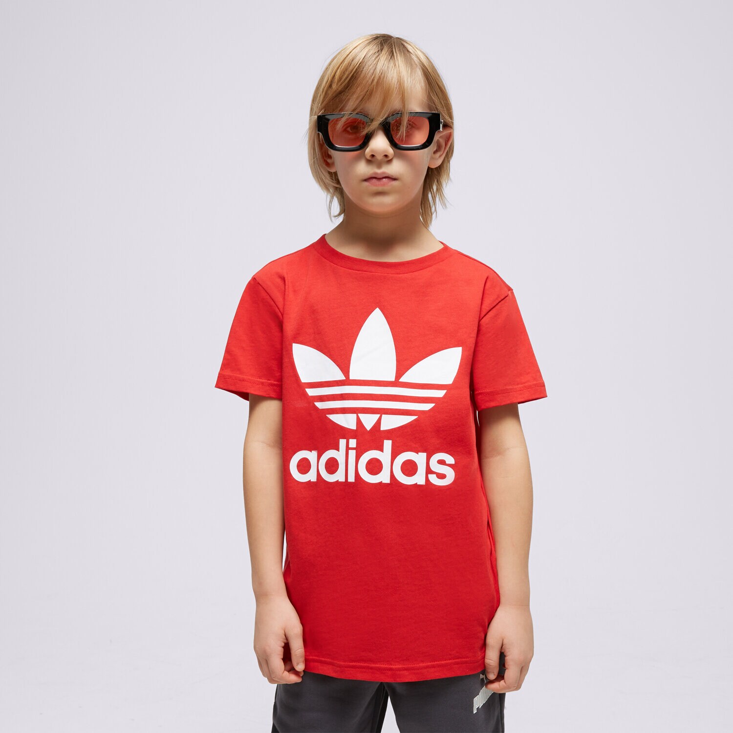 dětské tričko ADIDAS TRIČKO TREFOIL TEE BOY IB9929 ŠEDÁ