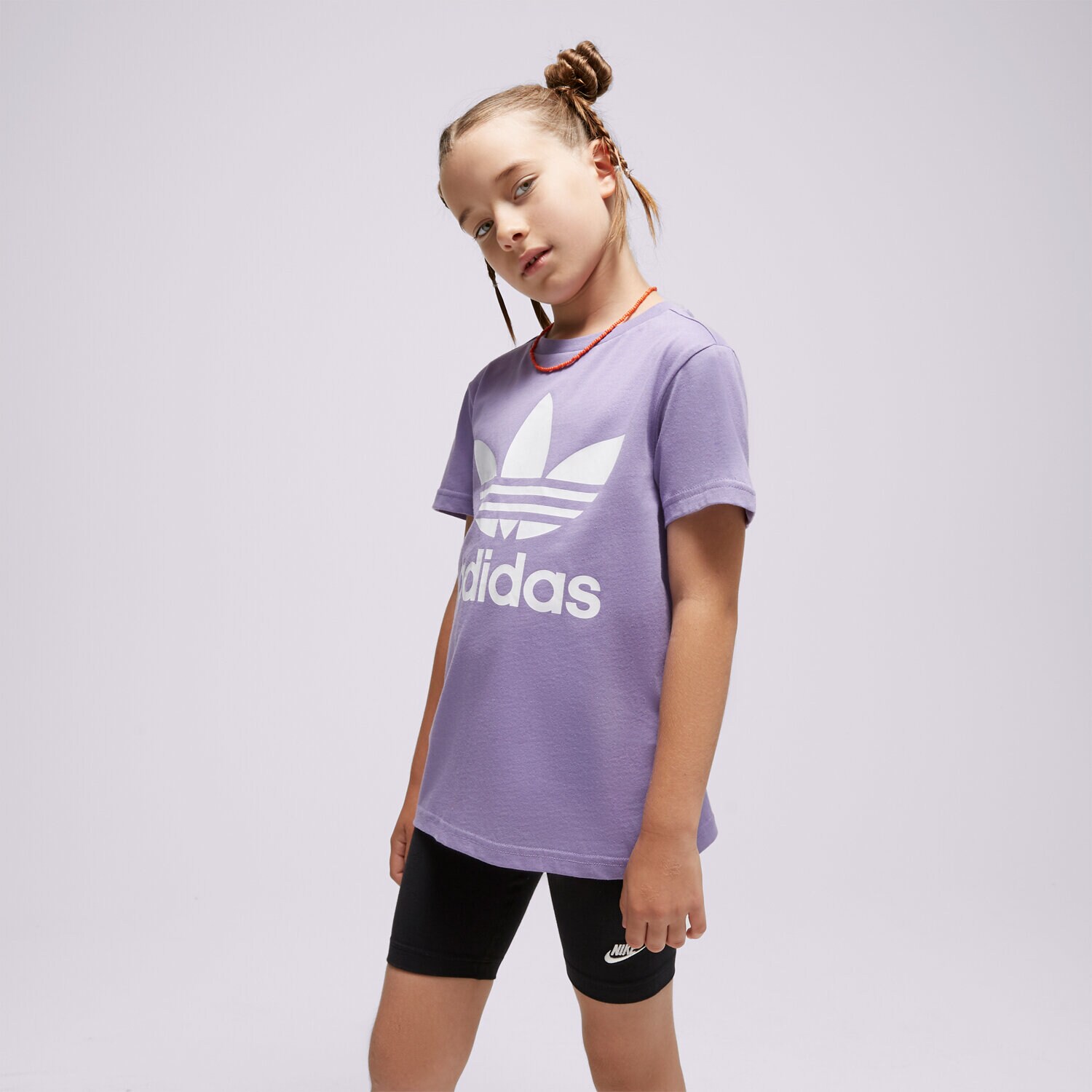 dětské tričko ADIDAS TRIČKO TREFOIL TEE GIRL IB9934 FIALOVÁ
