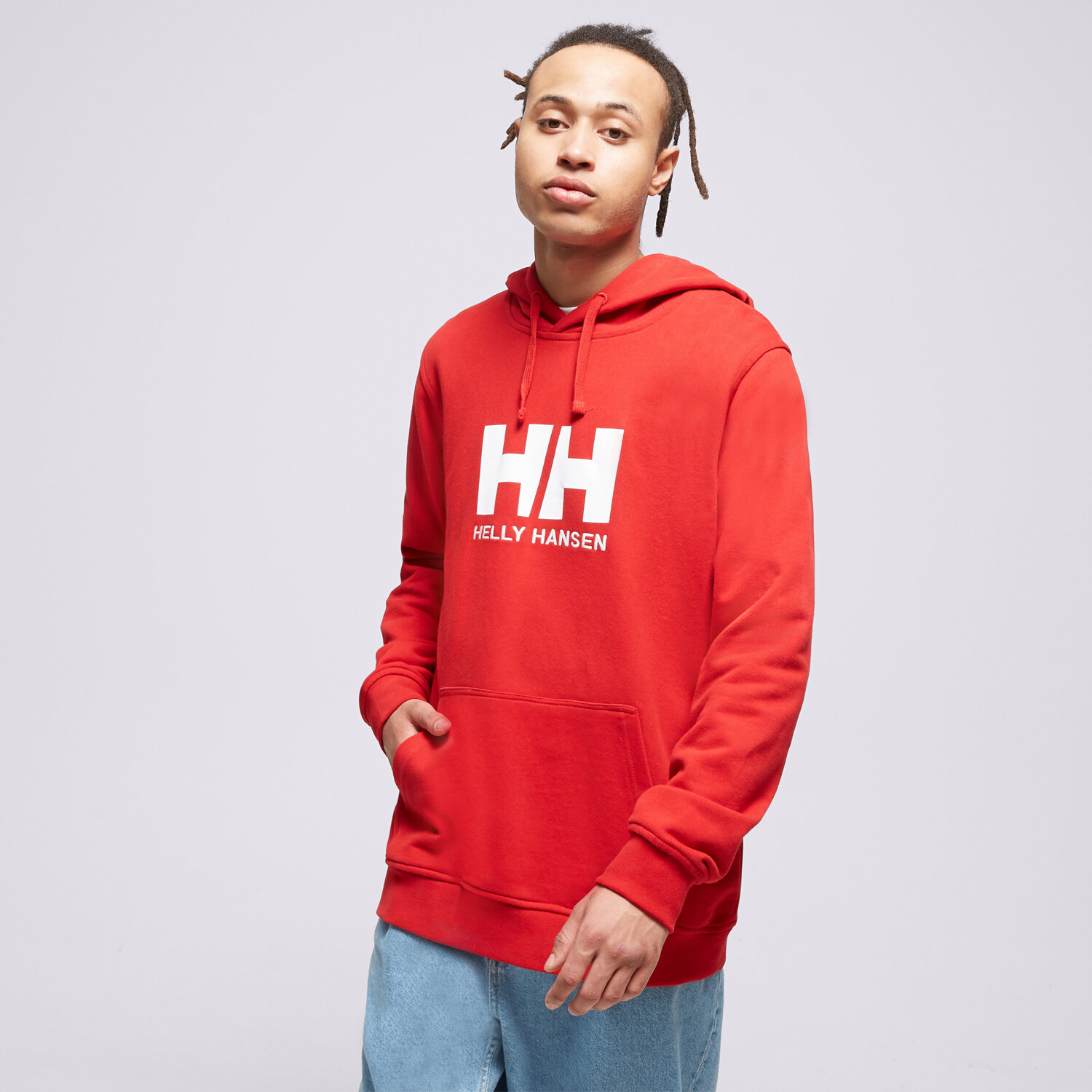 pánská mikina HELLY HANSEN MIKINA S KAPUCÍ HH LOGO 33977163 ČERVENÁ