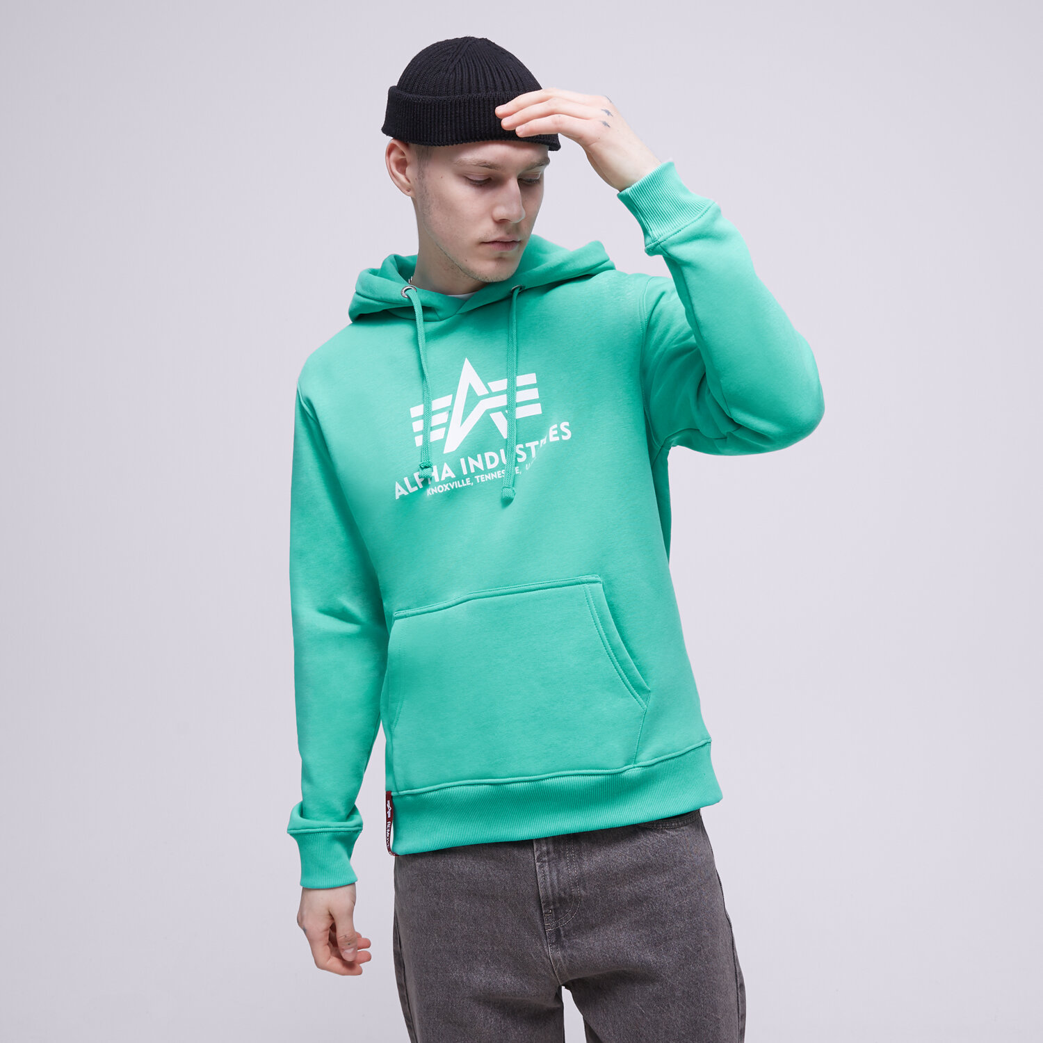 pánská mikina ALPHA INDUSTRIES MIKINA S KAPUCÍ BASIC 178312676 MODRÁ