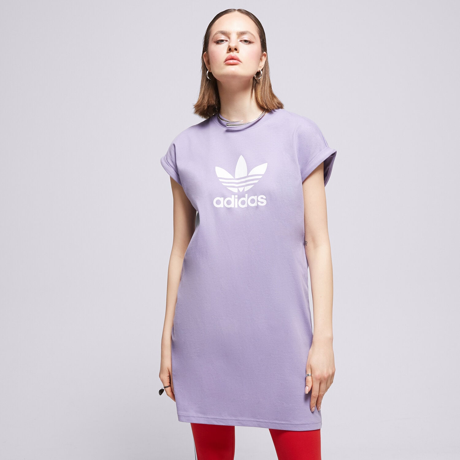 dámské šaty ADIDAS ŠATY NEW TRFTEE  IC5482 FIALOVÁ
