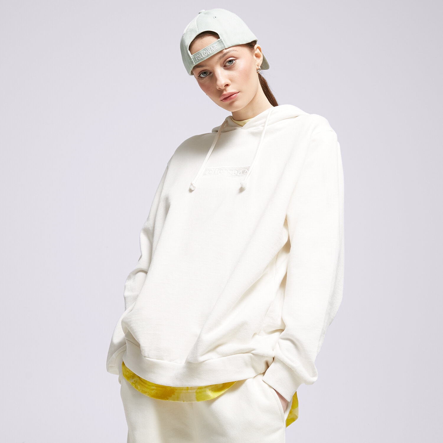 dámská mikina ELLESSE MIKINA S KAPUCÍ ODINA OH HOODY OFF WHT SGR17899904 BÍLÁ