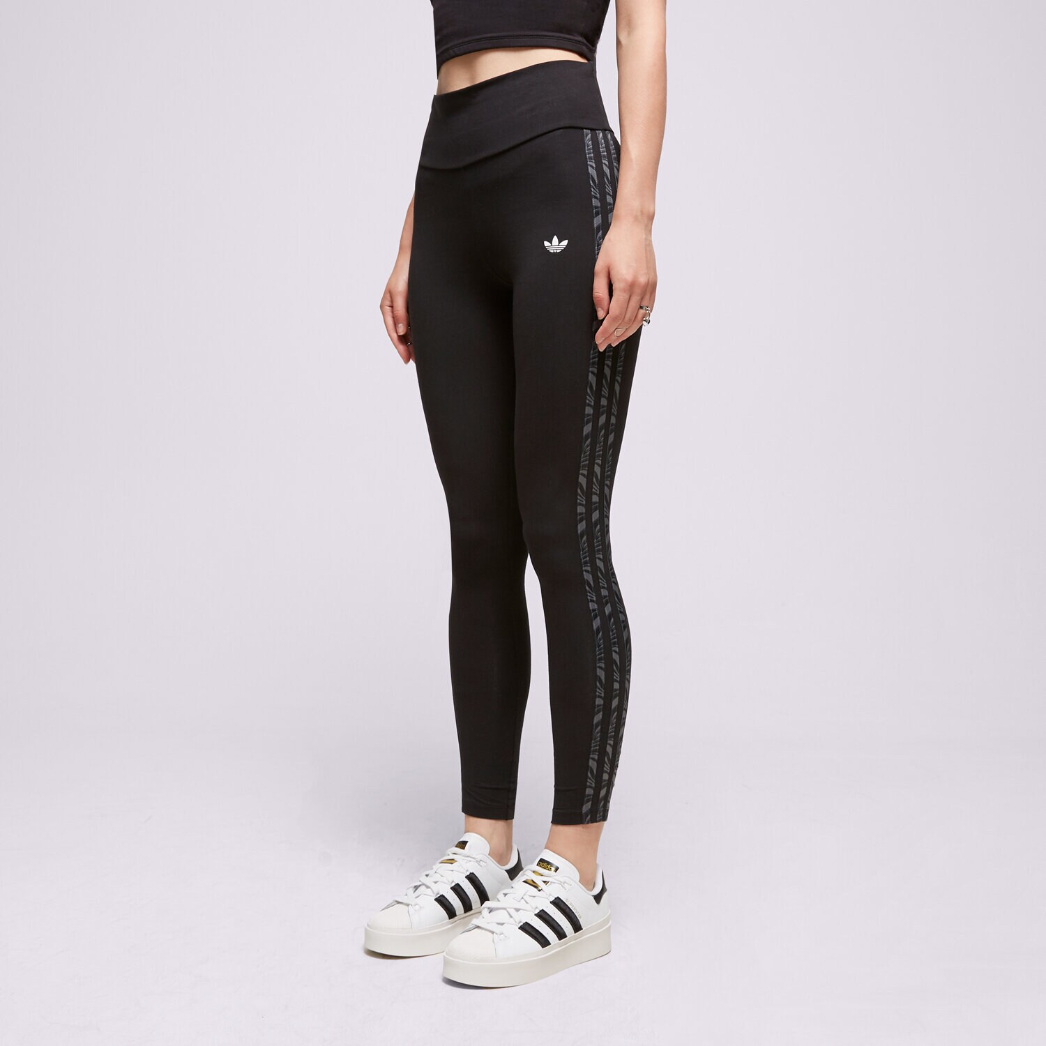 dámské kalhoty ADIDAS LEGGINGS ABSTRACT ANIMAL PRINT IJ8184 ČERNÁ