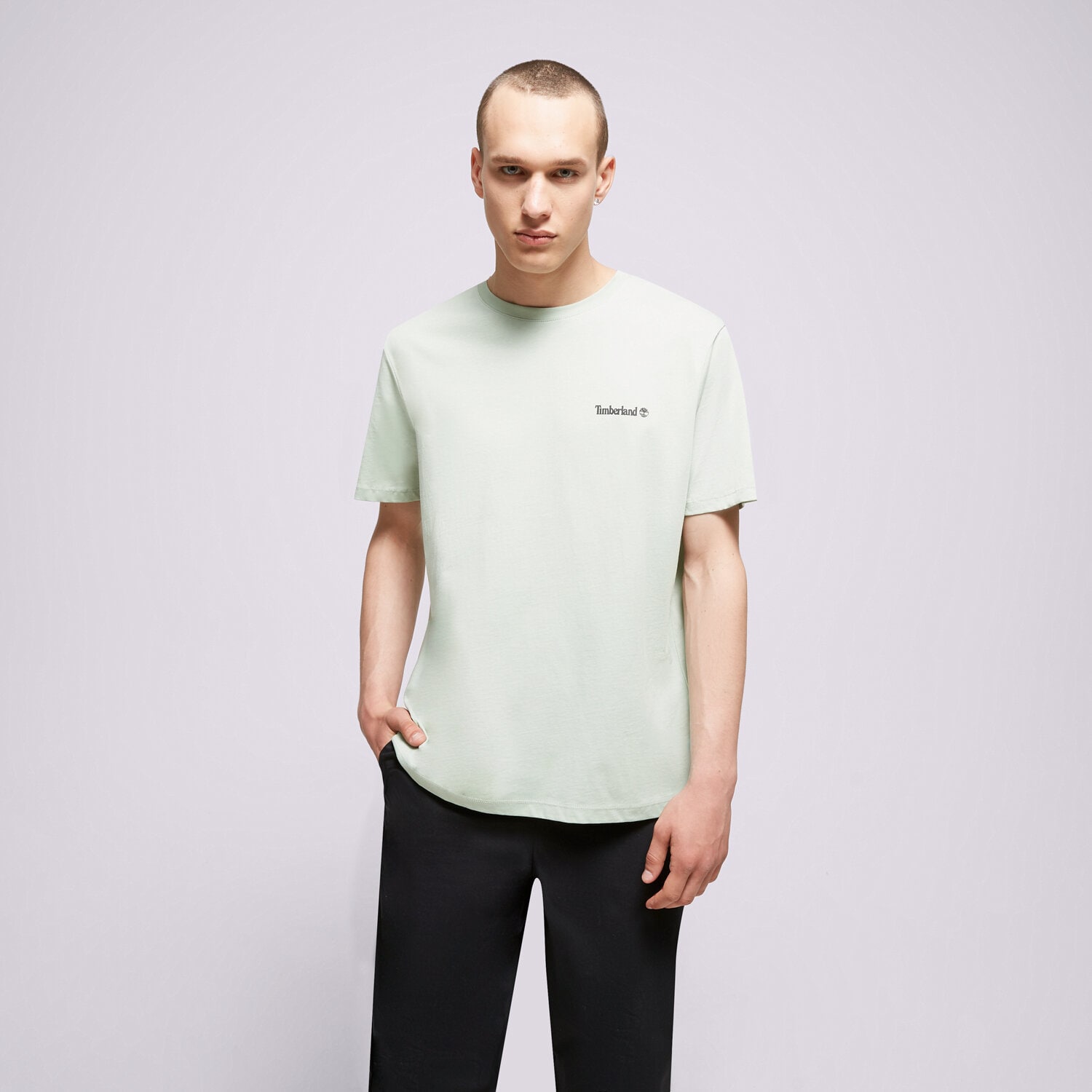 pánské tričko TIMBERLAND TRIČKO SMALL LOGO PRINT LOGO TEE TB0A5PGZQ431 mátová