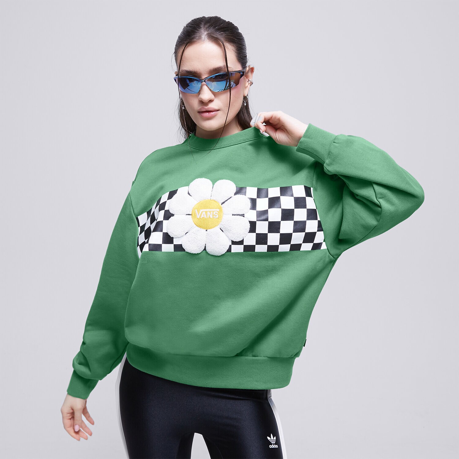 dámská mikina VANS MIKINA OVERSIZED FLORAL CREW VN00074EBR1 VÍCEBAREVNÁ