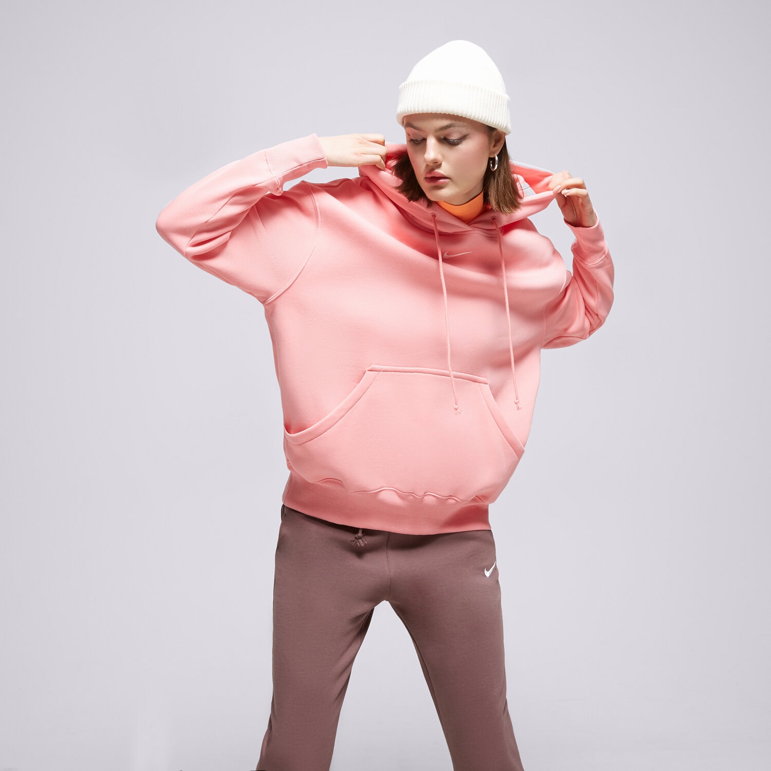 dámská mikina NIKE MIKINA S KAPUCÍ W NSW PHNX DQ5860-611 RŮŽOVÁ