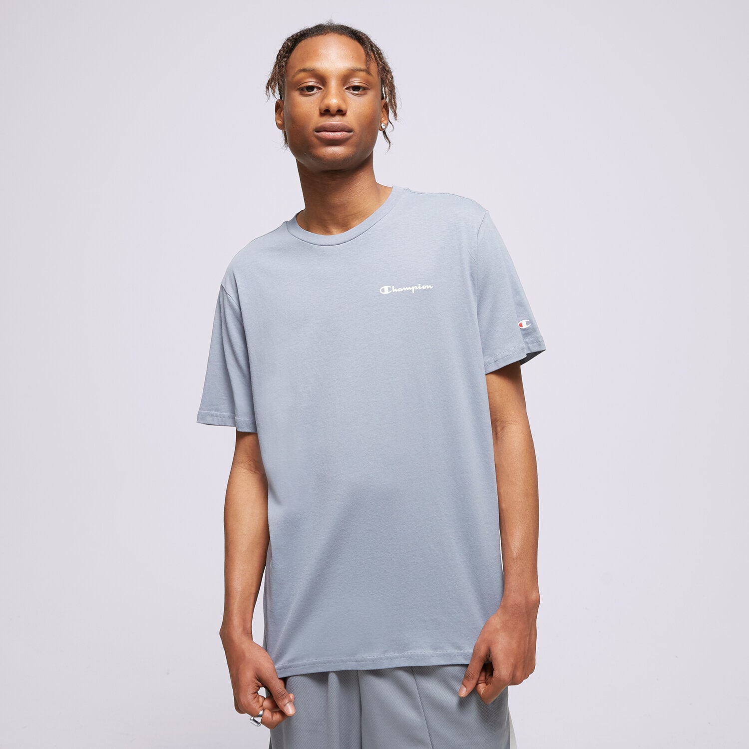 pánské tričko CHAMPION TRIČKO CREWNECK TRIČKO 218281BS029 MODRÁ