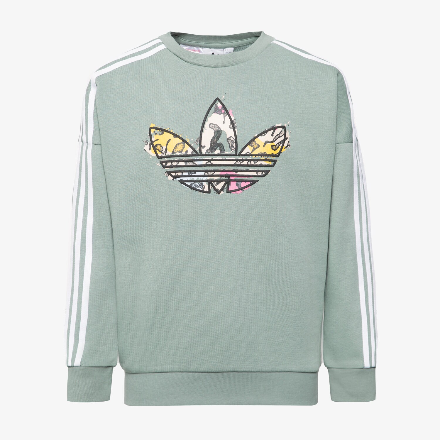 dětská mikina ADIDAS MIKINA CREW GIRL IB8596 ŠEDÁ
