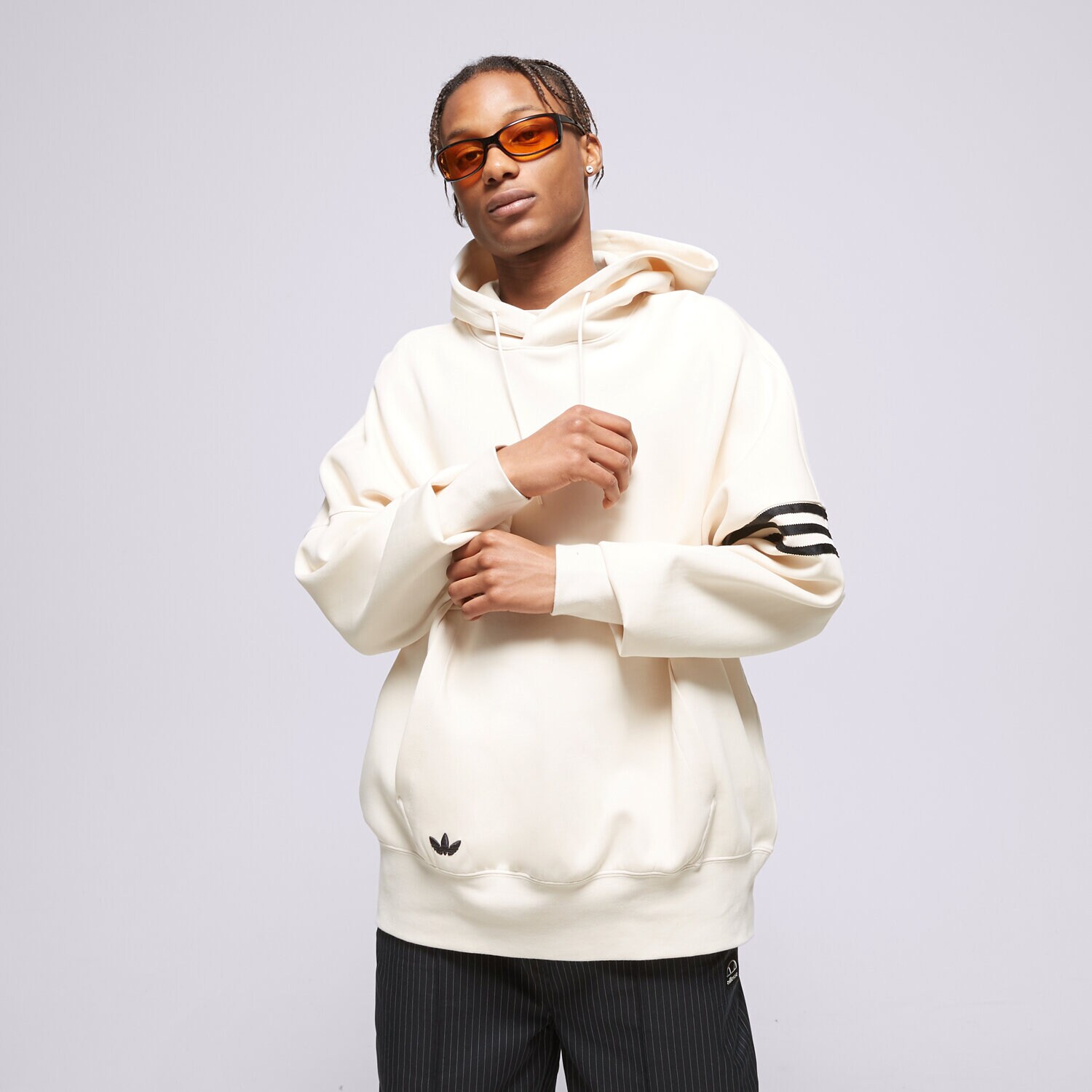 pánská mikina ADIDAS MIKINA S KAPUCÍ NEW C HOODIE HM1870 BÍLÁ