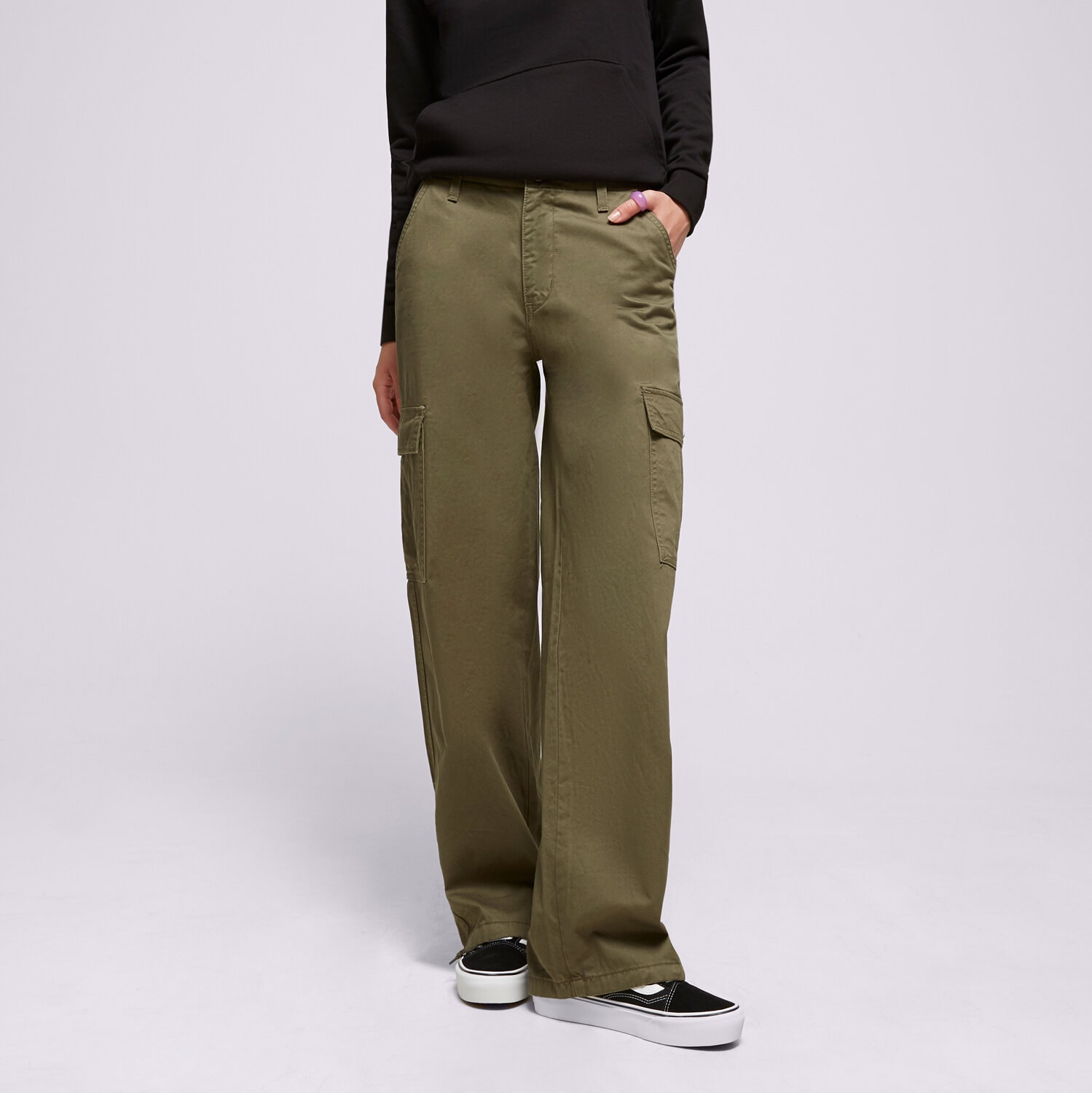 dámské kalhoty LEVI'S KALHOTY  94 BAGGY CARGO GREENS A47070002 ZELENÁ