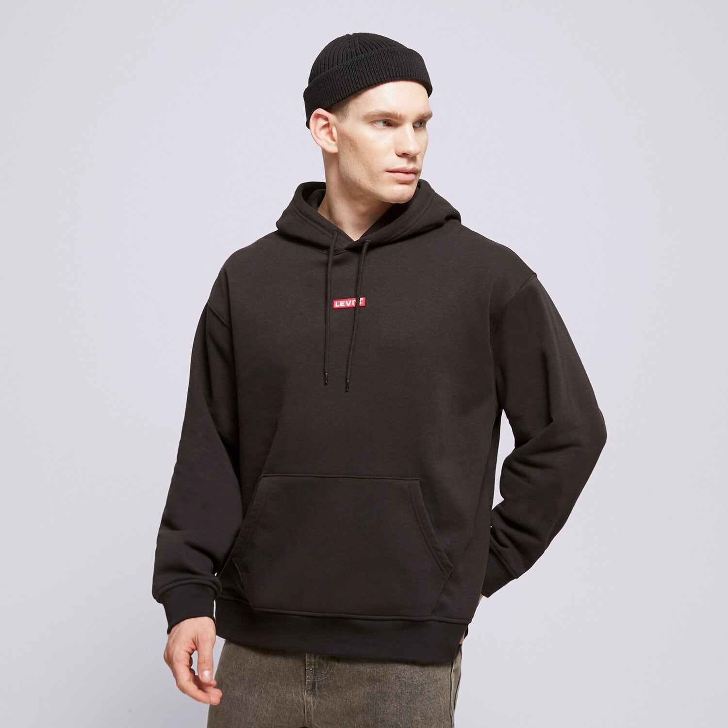 pánská mikina LEVI'S MIKINA S KAPUCÍ RELAXED BABY TAB HOODIE A42330001 ČERNÁ