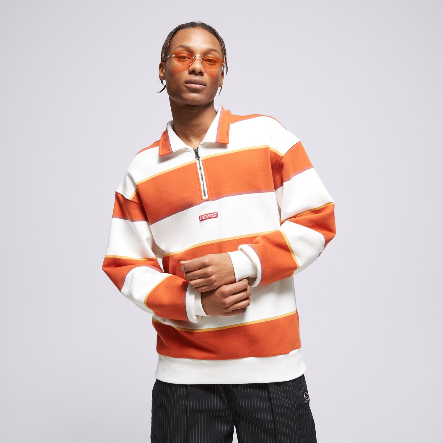 pánská mikina LEVI'S MIKINA RELAXED BABYTAB 1/4 ZIP A51560000 VÍCEBAREVNÁ