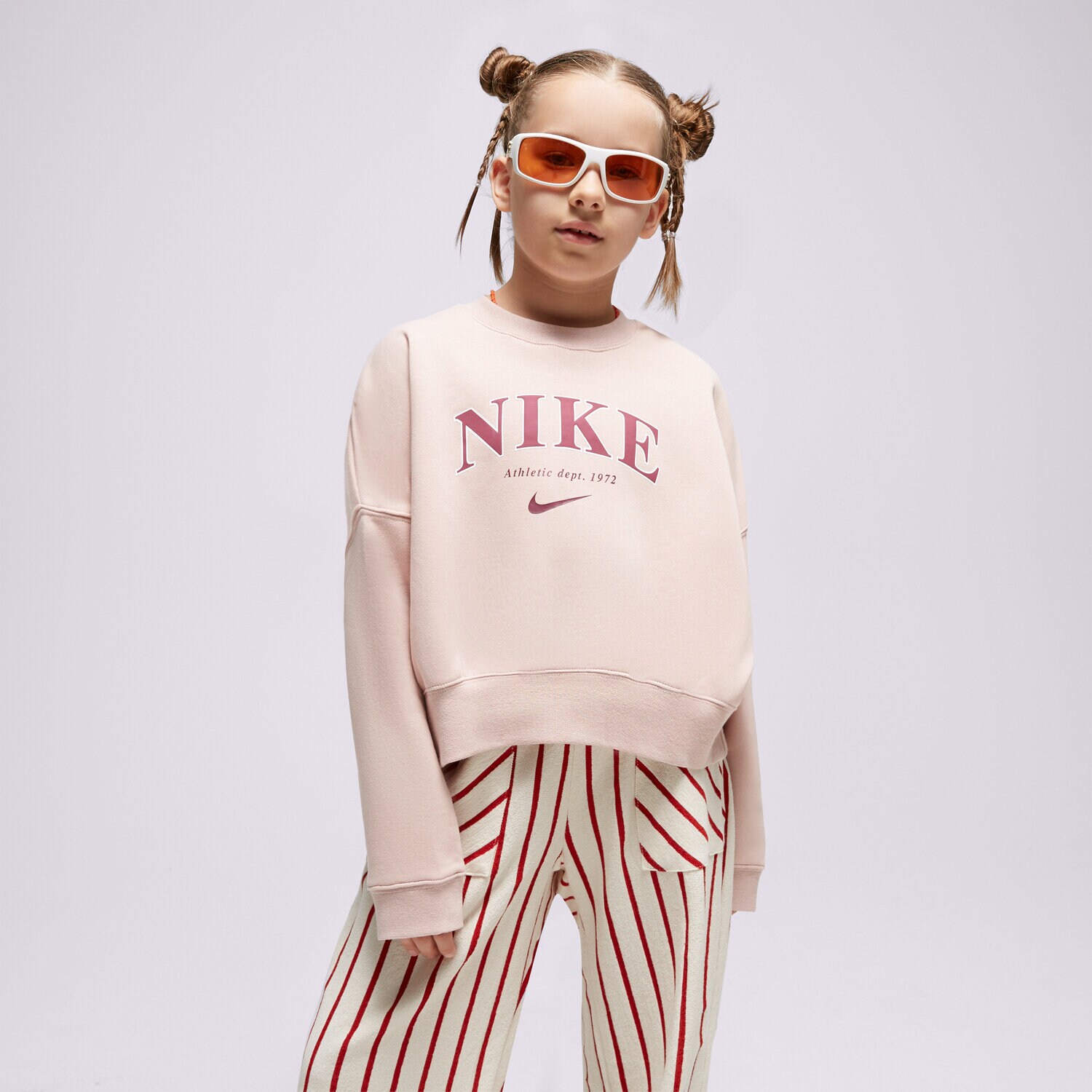 dětská mikina NIKE MIKINA G NSW TREND FLC CREW FD0885-601 RŮŽOVÁ