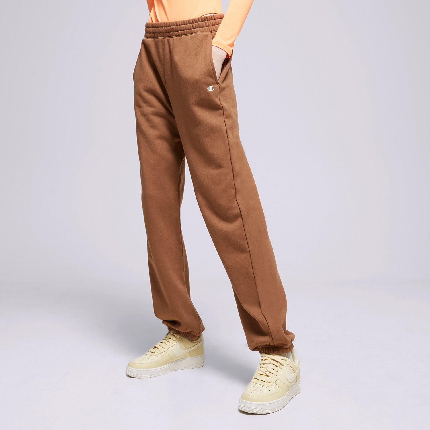 dámské kalhoty CHAMPION KALHOTY  ELASTIC CUFF PANTS 116219MS519 HNĚDÁ