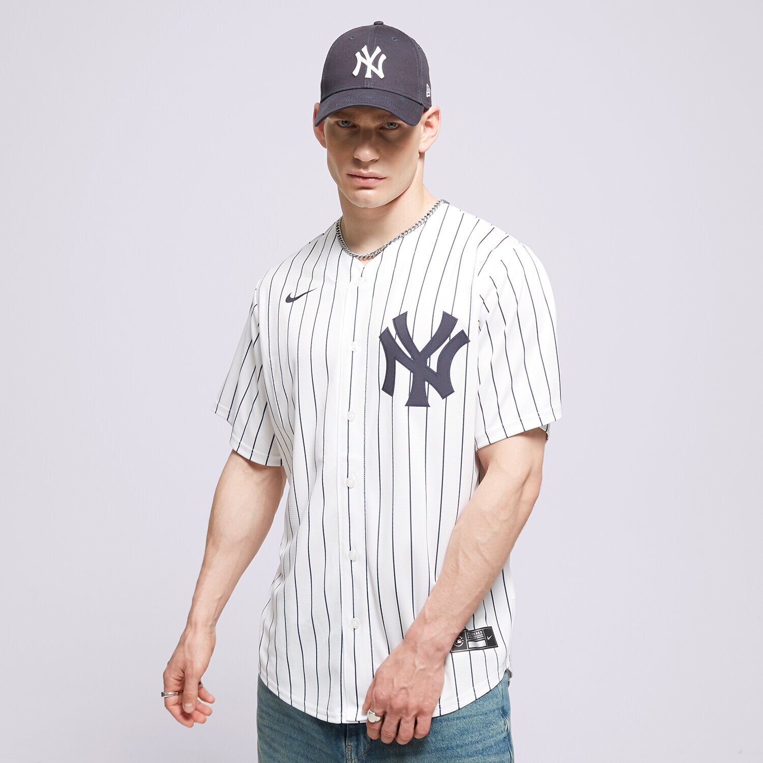 pánská košile NIKE KOŠILE REPLICA HOME NEW YORK YANKEES MLB T770-NKWH-NK-XVH BÍLÁ