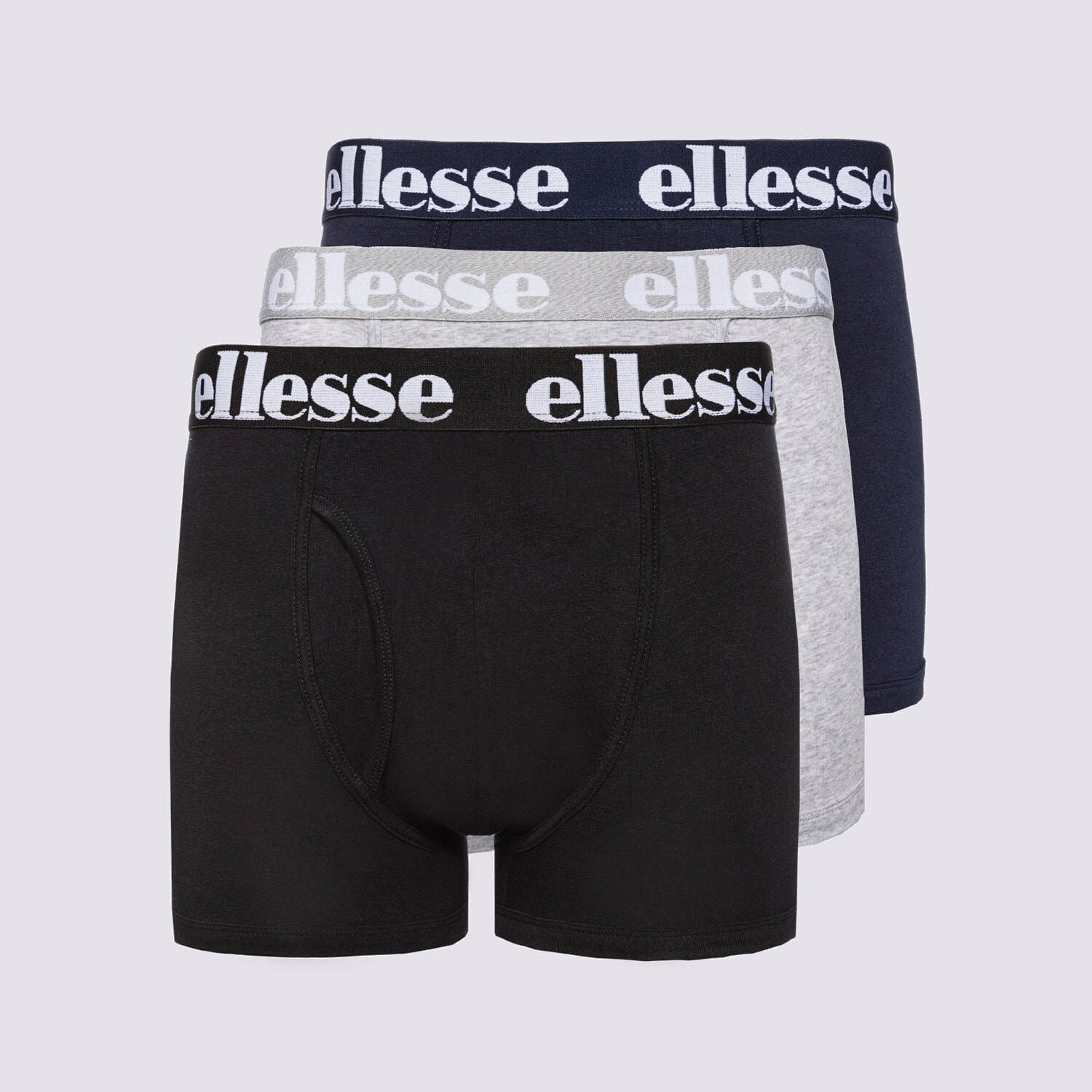 pánské spodní prádlo ELLESSE TRENKY HALI 3PK BOXERS BLK/GREY/NAVY SHAY0614080 VÍCEBAREVNÁ