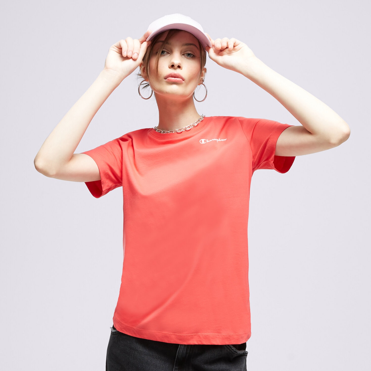 dámské tričko CHAMPION TRIČKO CREWNECK TRIČKO 116934RS009 RŮŽOVÁ