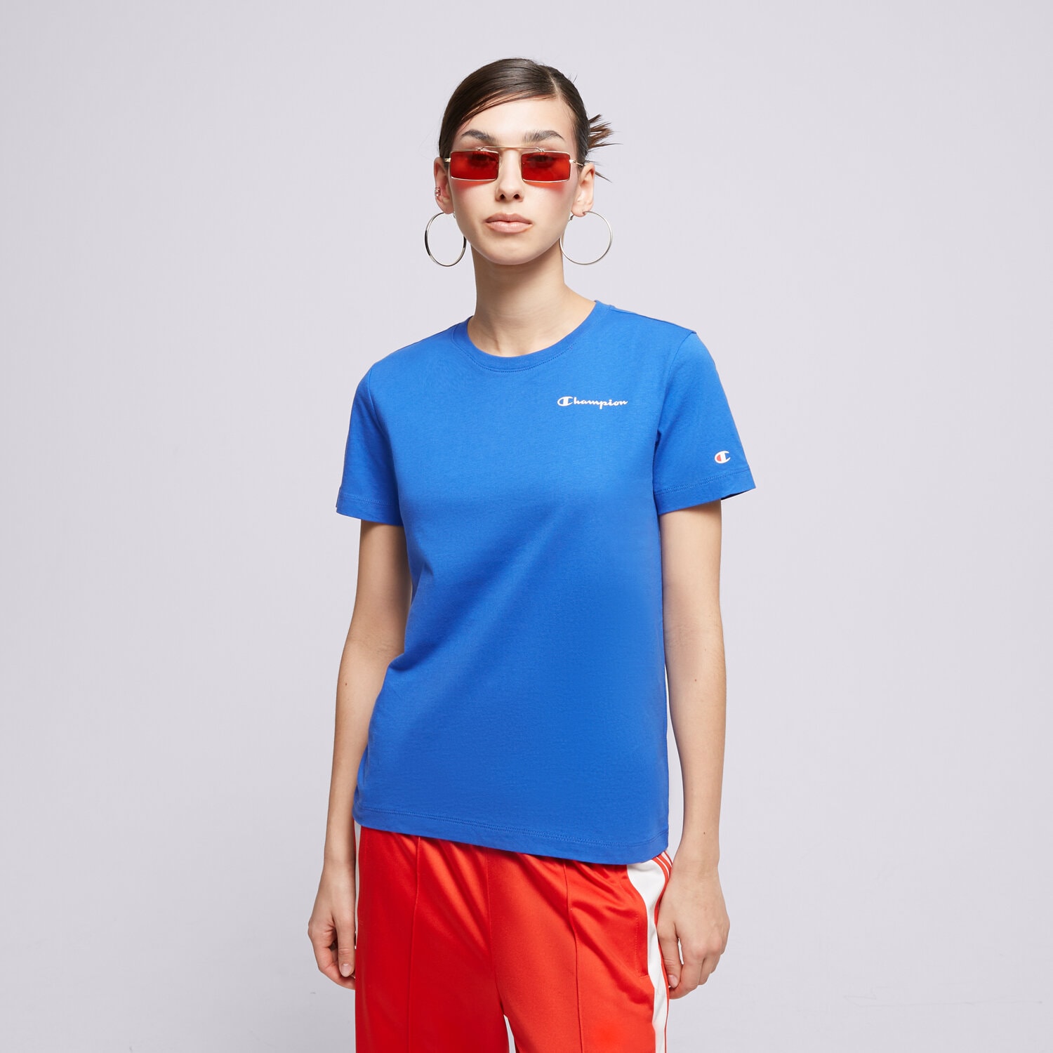dámské tričko CHAMPION TRIČKO CREWNECK TRIČKO 116934BS071 MODRÁ