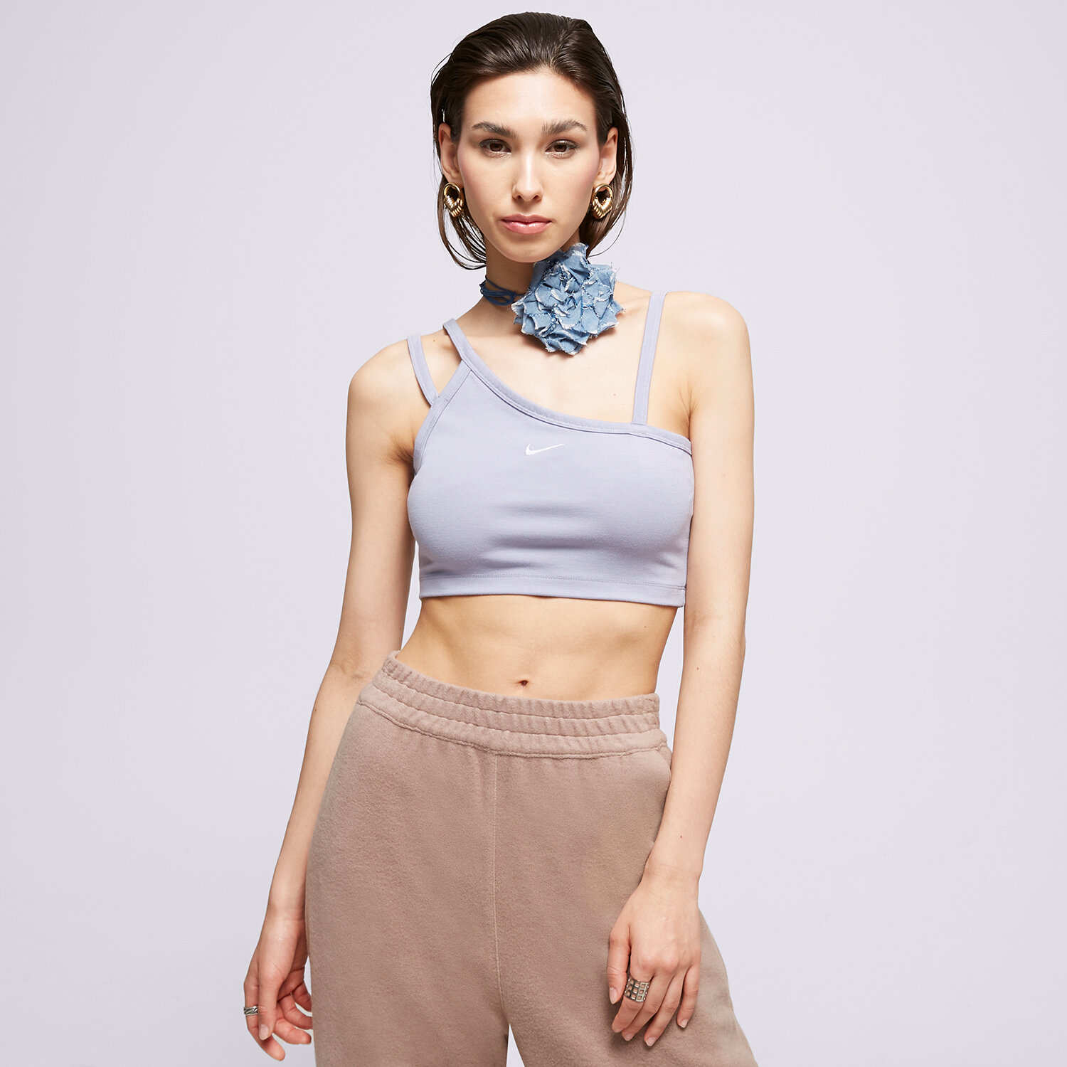 dámský top NIKE TOP W NSW EVRDY MOD AYSM CROP TOP DV7926-519 MODRÁ