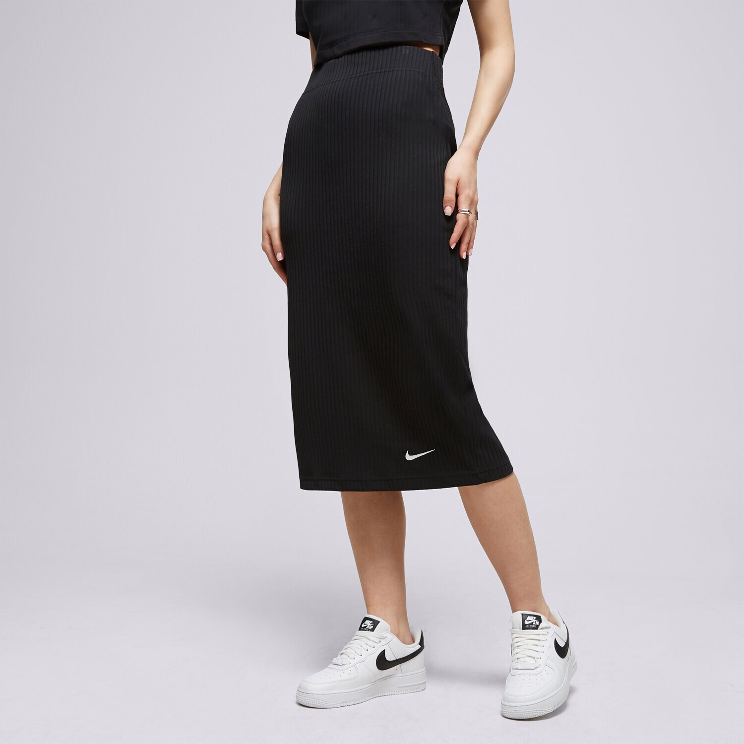 dámská sukně NIKE SUKNĚ W NSW RIB JRSY SKIRT DV7956-010 ČERNÁ