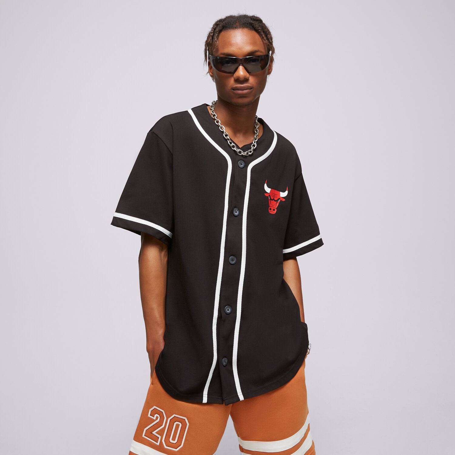 pánské tričko NEW ERA TRIČKO NBA BASEBALL JERSEY BULLS CHICAGO BULLS 60357087 ČERNÁ