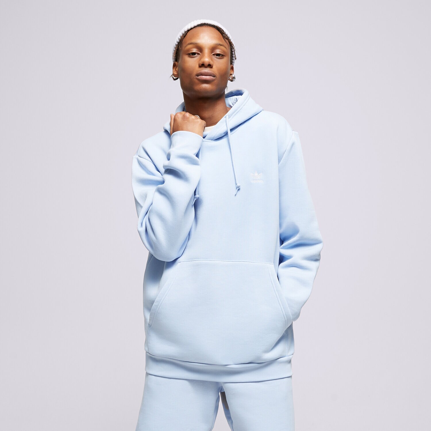 pánská mikina ADIDAS MIKINA S KAPUCÍ ESSENTIAL HOODY IA4889 MODRÁ