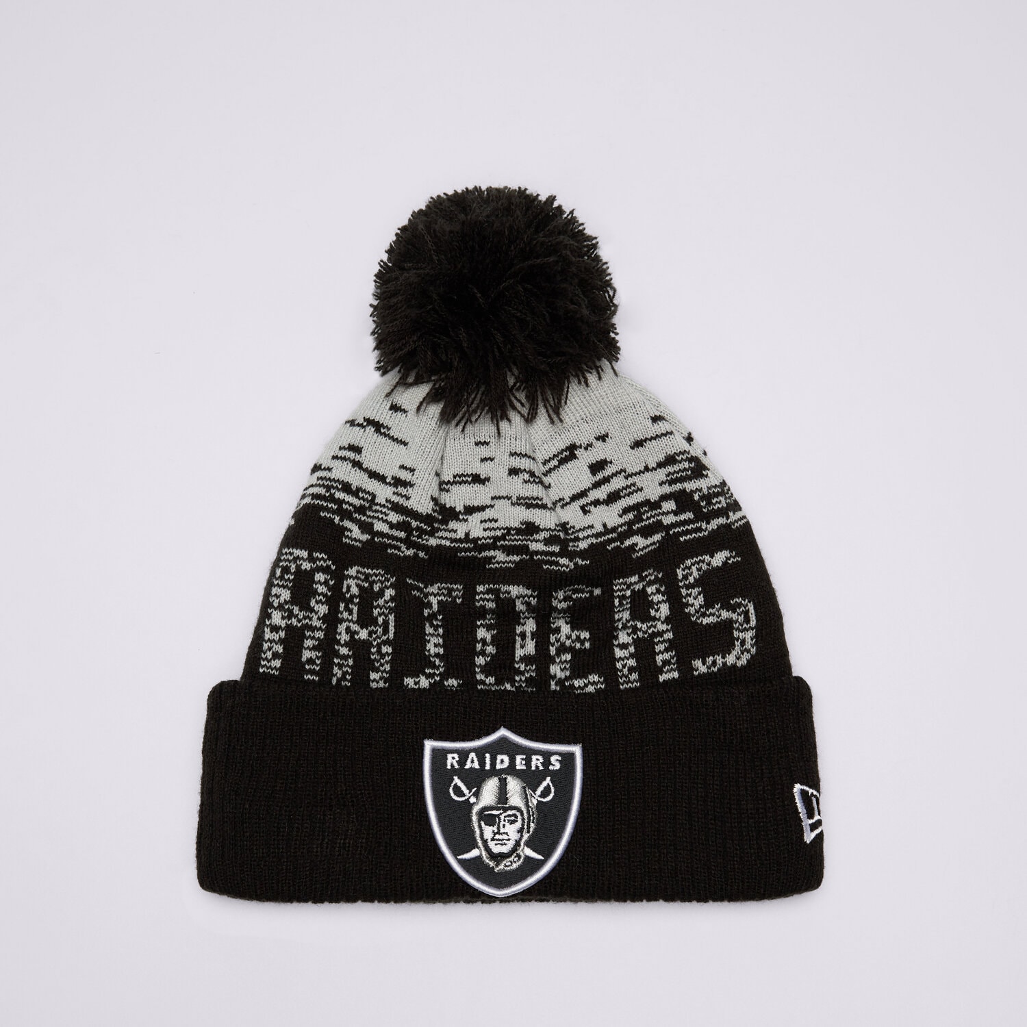 pánská čepice NEW ERA NFL LAS VEGAS RAIDERS POM BEANIE HAT OAKLAND RAIDERS 12122720 ČERNÁ