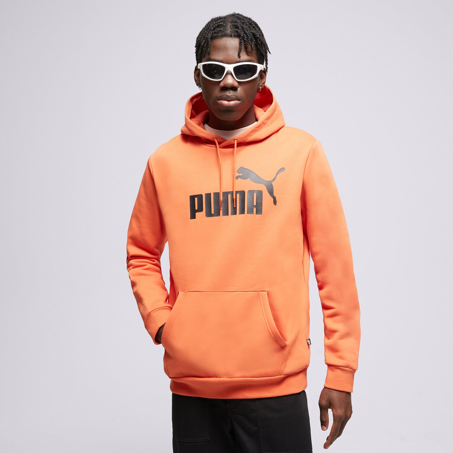pánská mikina PUMA MIKINA S KAPUCÍ ESS BIG LOGO HOODIE FL (S) 58668794 ORANŽOVÁ