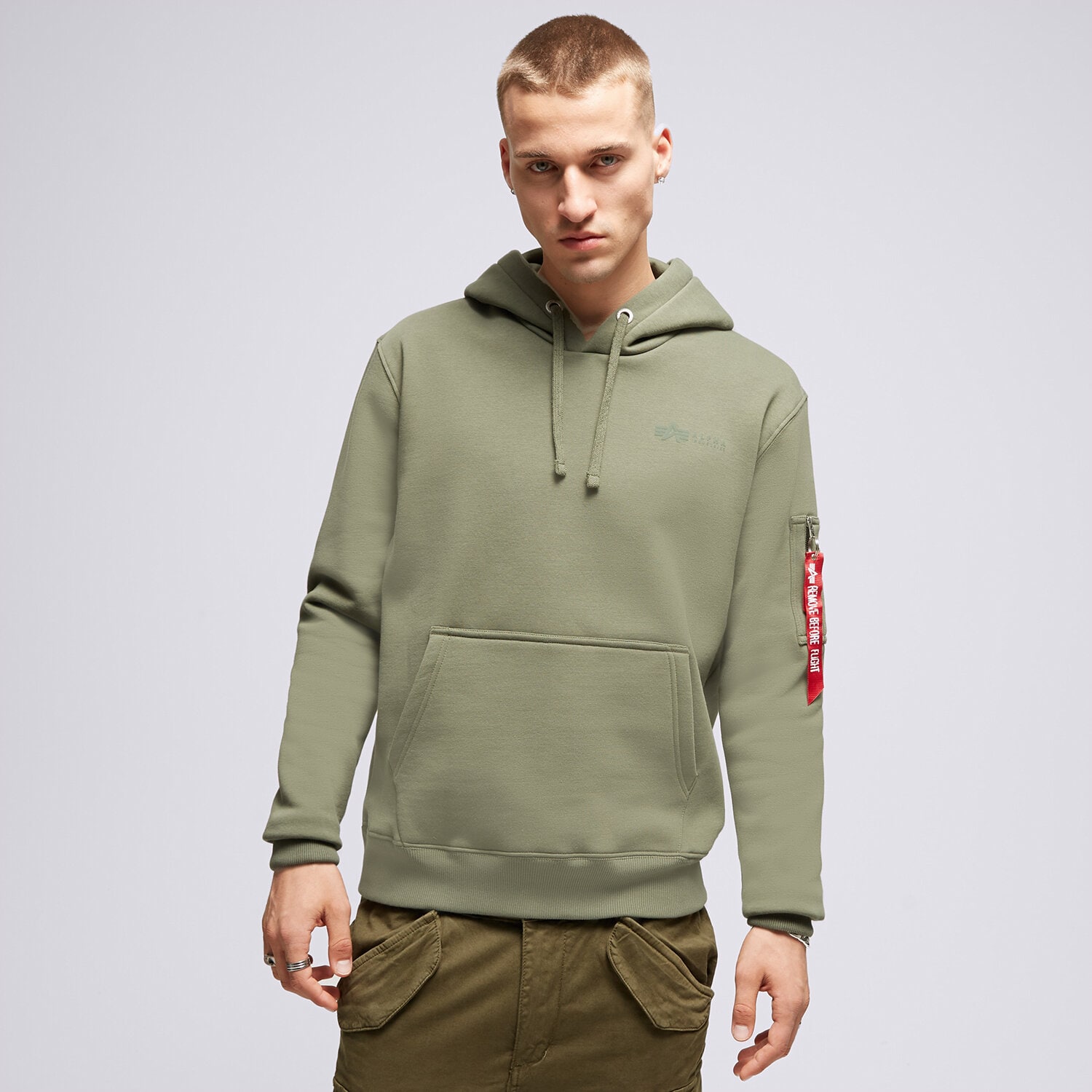 pánská mikina ALPHA INDUSTRIES MIKINA S KAPUCÍ AIR FORCE 138337142 KHAKI