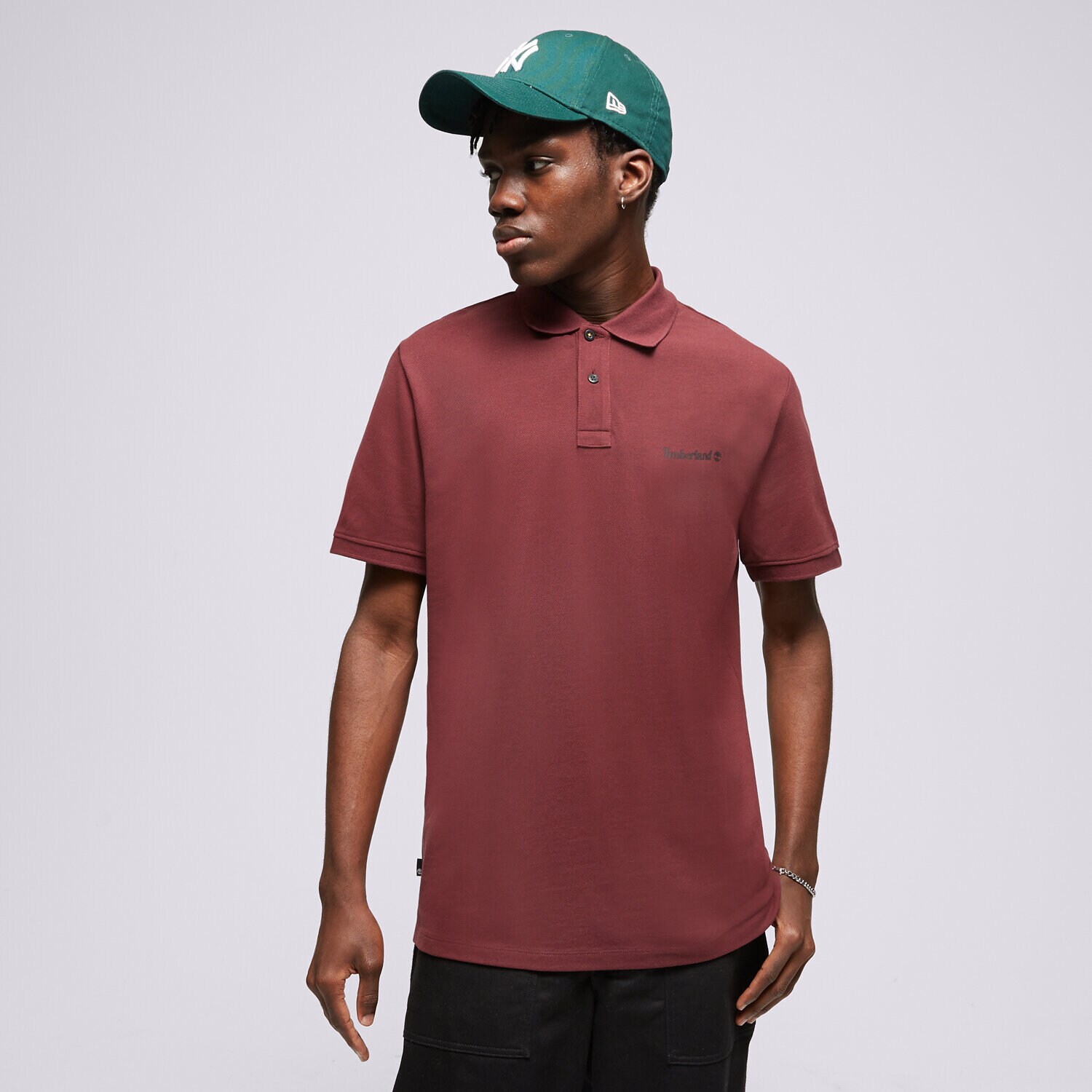 pánské polo tričko TIMBERLAND TRIČKO SMALL LOGO   PRINT TRIČKO (REGULAR) TB0A5PGCI301 BORDOVÁ
