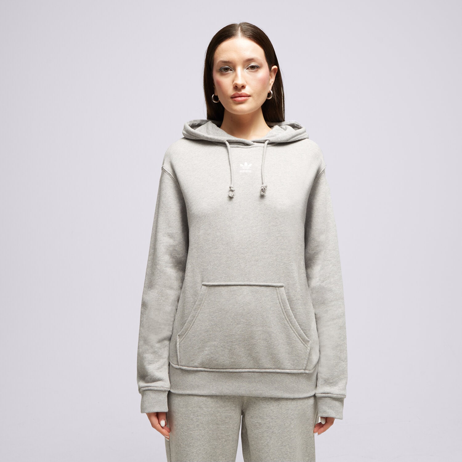 dámská mikina ADIDAS MIKINA S KAPUCÍ HOODIE IJ9760 ŠEDÁ