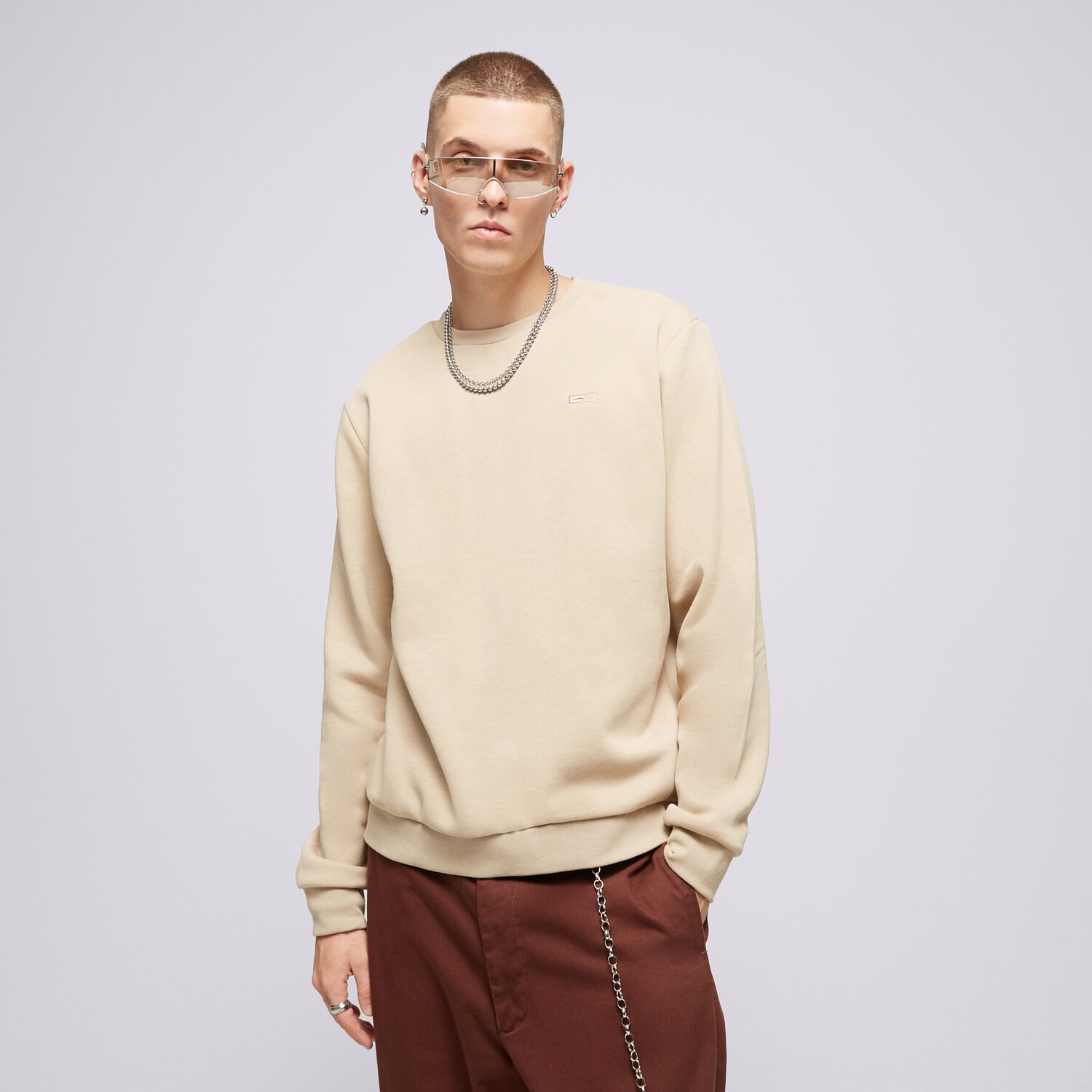 pánská mikina CONFRONT MIKINA ESSENTIAL CREW BEIGE CF323BLM92001 BÉŽOVÁ