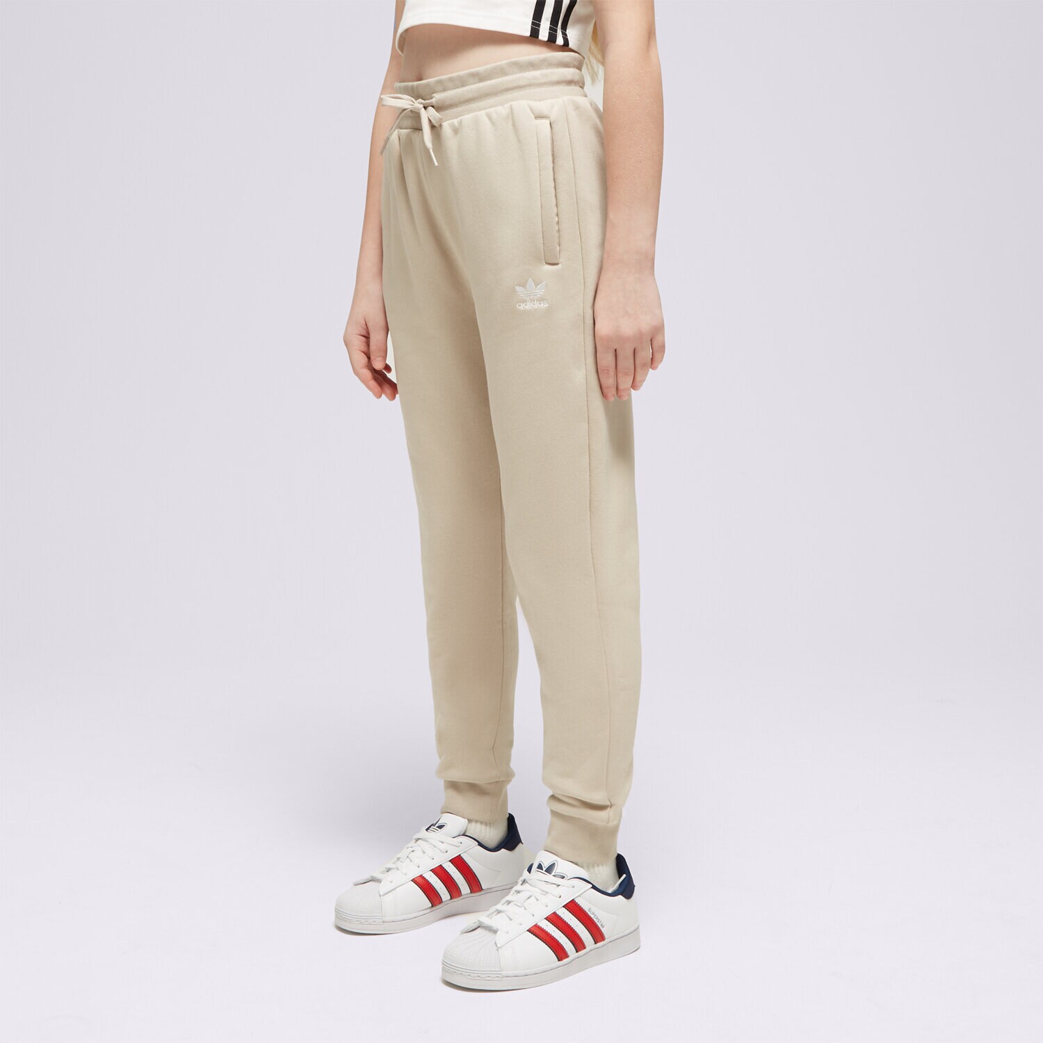 dětské kalhoty ADIDAS KALHOTY  GIRL IJ9799 BÉŽOVÁ