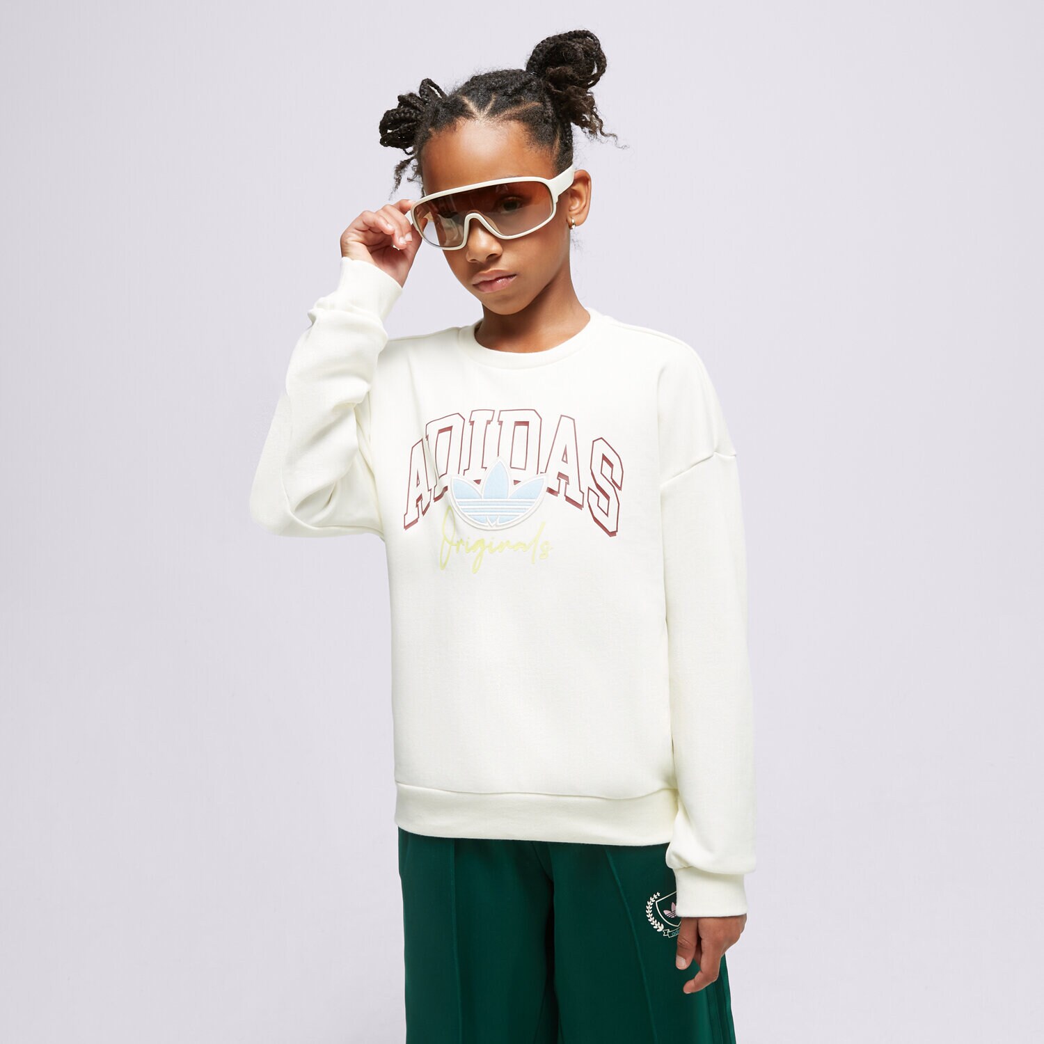 dětská mikina ADIDAS MIKINA CREW U IJ0737 BÍLÁ